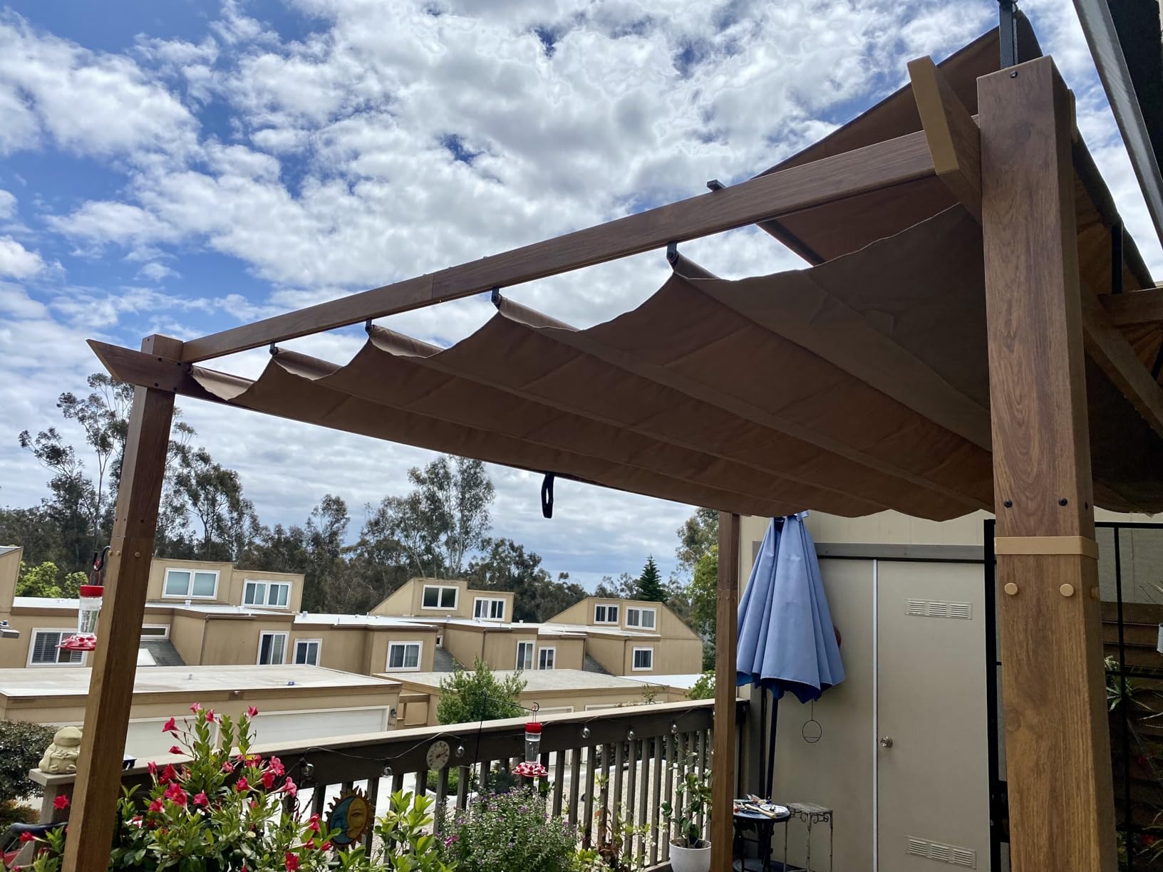 Domi 11' X 16' Outdoor Retractable Pergola with Weather-Resistant Canopy Aluminum Garden Pergola Patio Grill Gazebo for Courtyard customer photo 2