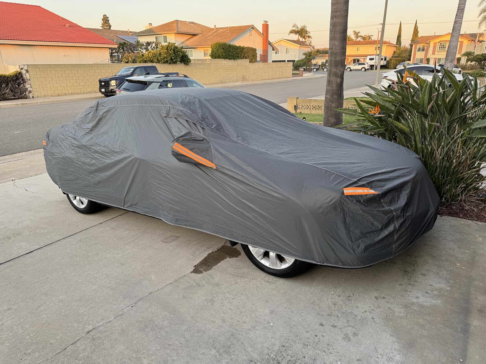 GUNHYI 16 Layers Car Cover Waterproof All Weather, Heavy Duty Outdoor Car Cover Universal Fit Sedan Toyota Camry, Tesla Model 3, Lincoln MKZ, Nissan Altima, Kia K5/Stinger, Hyundai Sonata etc. customer photo 2