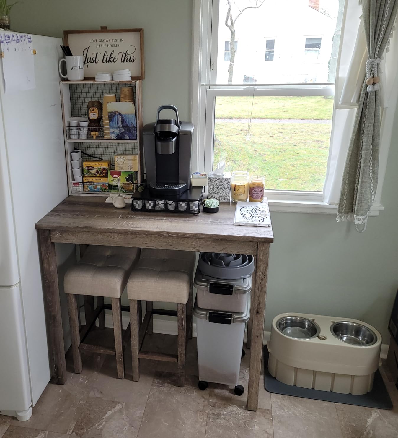 Sora Wood 3-Piece Counter Height Dining Set, Taupe customer photo 2
