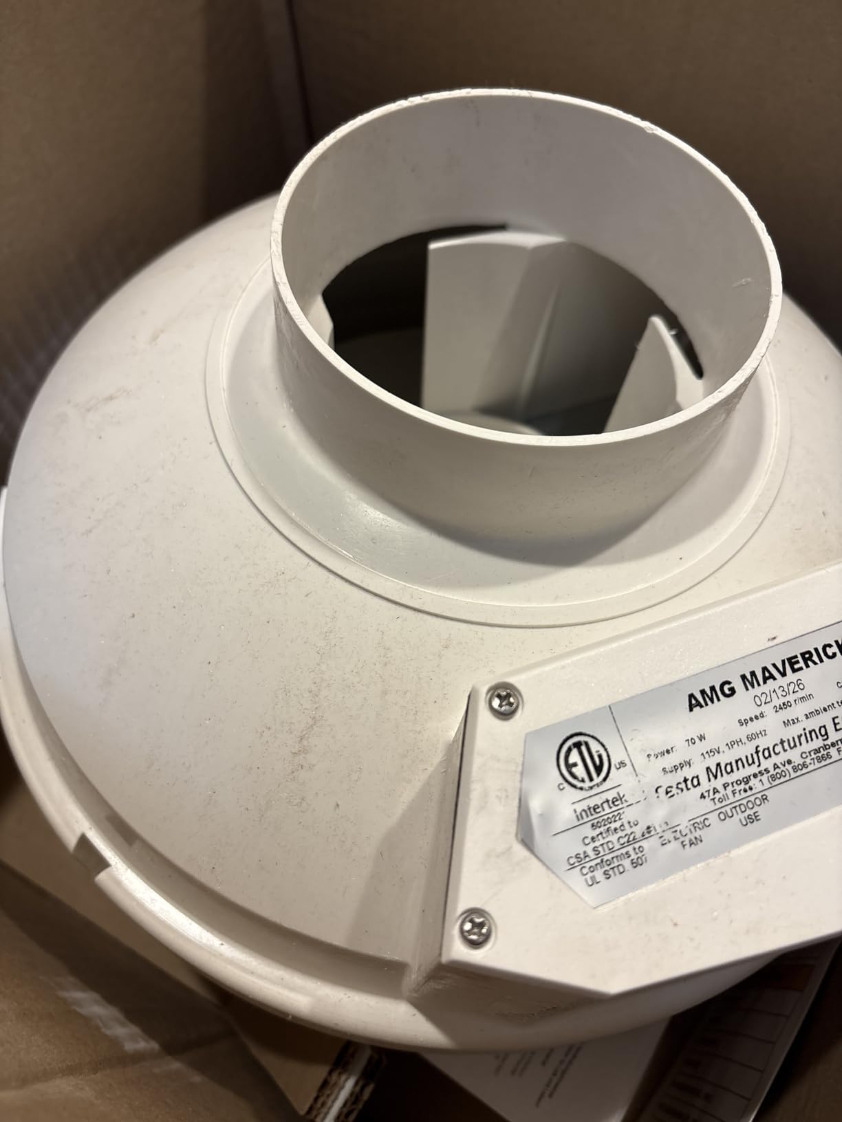 Festa AMG Maverick Radon Fan - Quiet and Energy Efficient 260 CFM Radon Mitigation System Inline Duct Fan - 4
