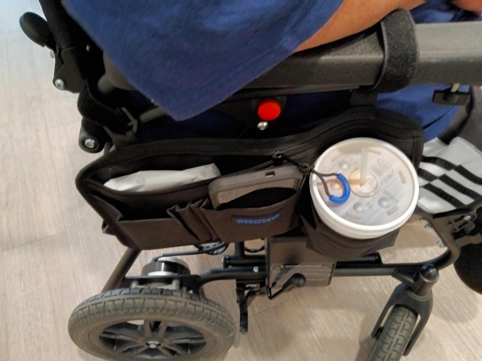 Wheelchair Side Bag, Wheel Chair Armrest Pouch Accessories with Cup Holder | Storage Bag for Walker, Rollator, Scooter, Electric Wheelchairs, Ideal Gift for Mother's Day & Father's Day customer photo 1