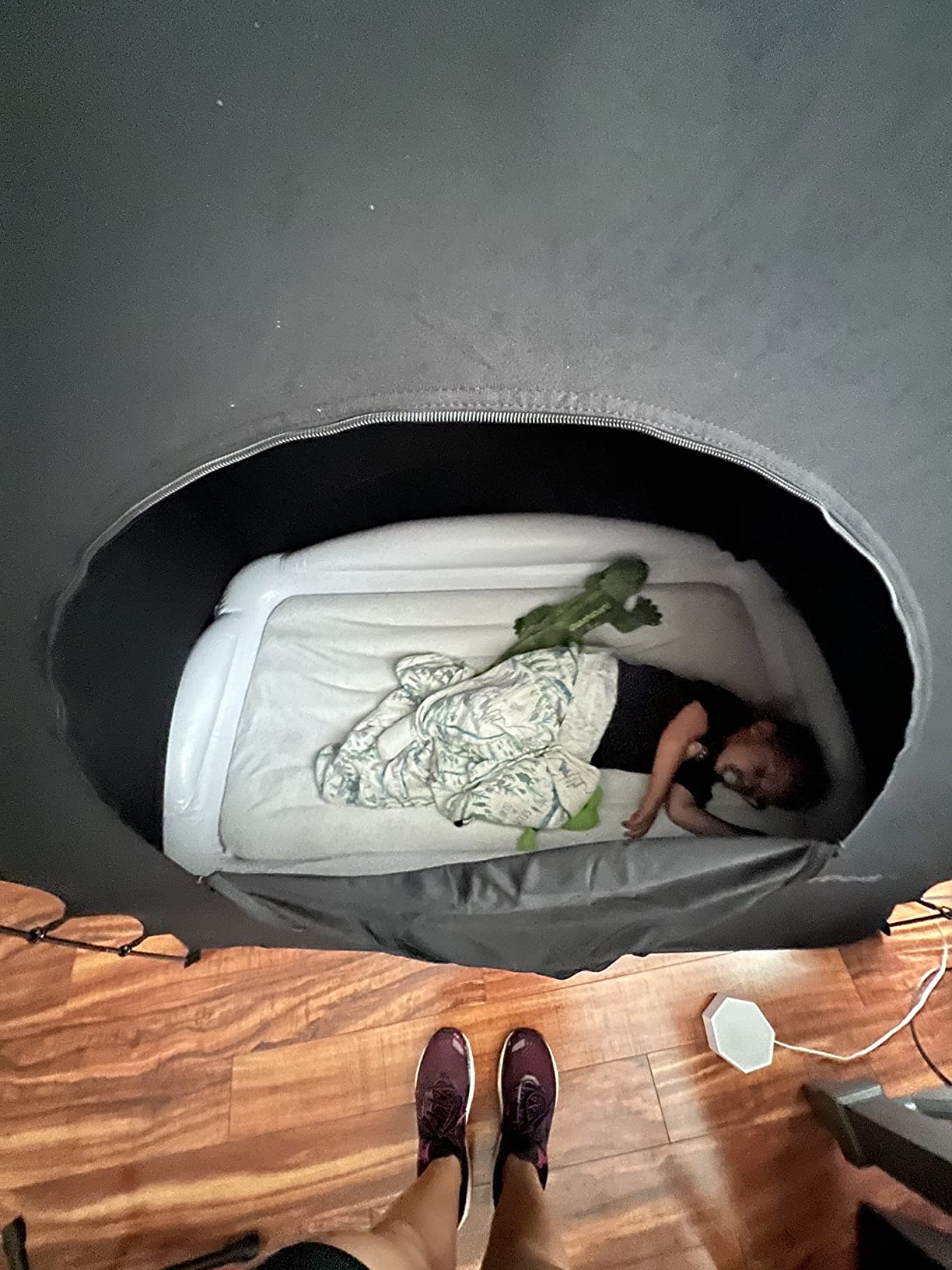 SlumberPod The Original Blackout Sleep Tent for Pack N Play & Mini Crib | Sleep Pod for Babies & Toddlers, Blocks 99% Light, Includes Monitor & Fan Pouches, Bottomless, Shark Tank Featured, Black customer photo 1
