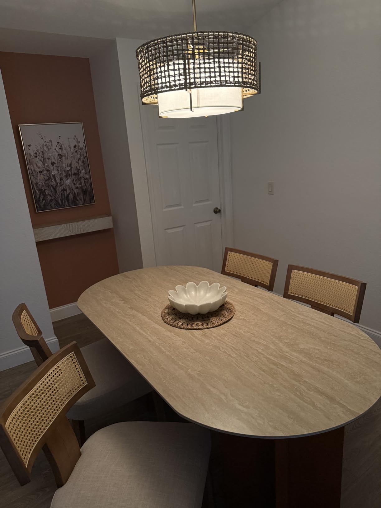 HNY Set of 6 Mid Century Modern Dining Chairs, Farmhouse Velvet Upholstered Accent Chair Curved Backrest Kitchen Chairs, with Hardwood Frame, Cream, Velvet-beige, 6PC customer photo 1