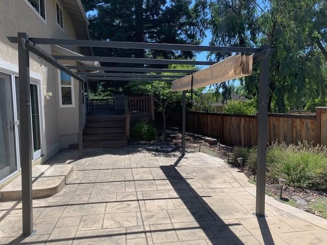 PURPLE LEAF 12' X 16' Outdoor Pergola with Retractable Canopy Aluminum Shelter for Porch Garden Beach Sun Shade Pavilion Grape Trellis Grill Gazebo Modern Backyard Deck Metal Patio Pergola Gray customer photo 1