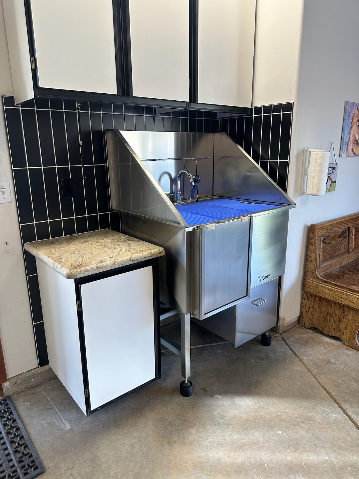 KANIS Professional Dog Washing Station 304 Stainless Steel Pet Wash Sink | Grooming Bathtub w/Shower, Floor Grates and Storage for Large, Medium & Small Pets (Silver, 50 Inches, Left Ramp, 1 Drawer) customer photo 1