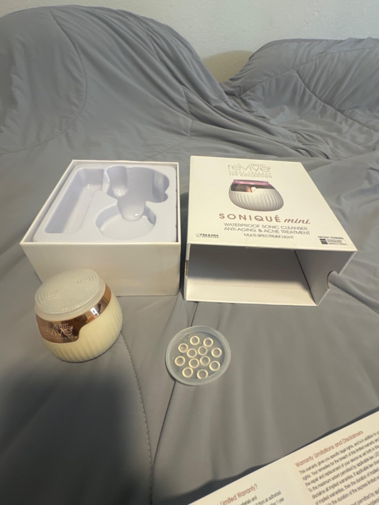 reVive Light Therapy Lux Collection Soniqué Mini, Rechargeable | Sonic Face Cleanser Brush, Medical-Grade Blue & Red Light Therapy for Face, Wrinkle Care, Water-Resistant customer photo 1