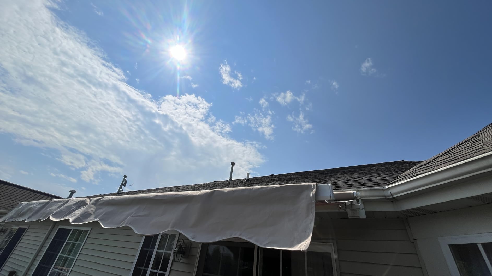 AECOJOY 13' x 10' Patio Awning Retractable Awning Sun Shade Awning Cover Outdoor Patio Canopy Sunsetter Deck Awnings with Manual Crank Handle, Beige customer photo 1