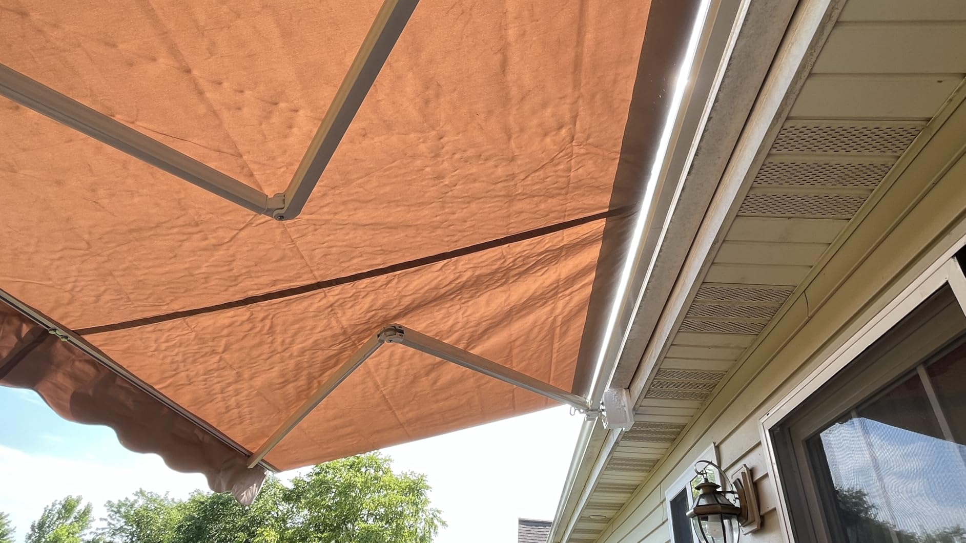 AECOJOY 13' x 10' Patio Awning Retractable Awning Sun Shade Awning Cover Outdoor Patio Canopy Sunsetter Deck Awnings with Manual Crank Handle, Beige customer photo 2