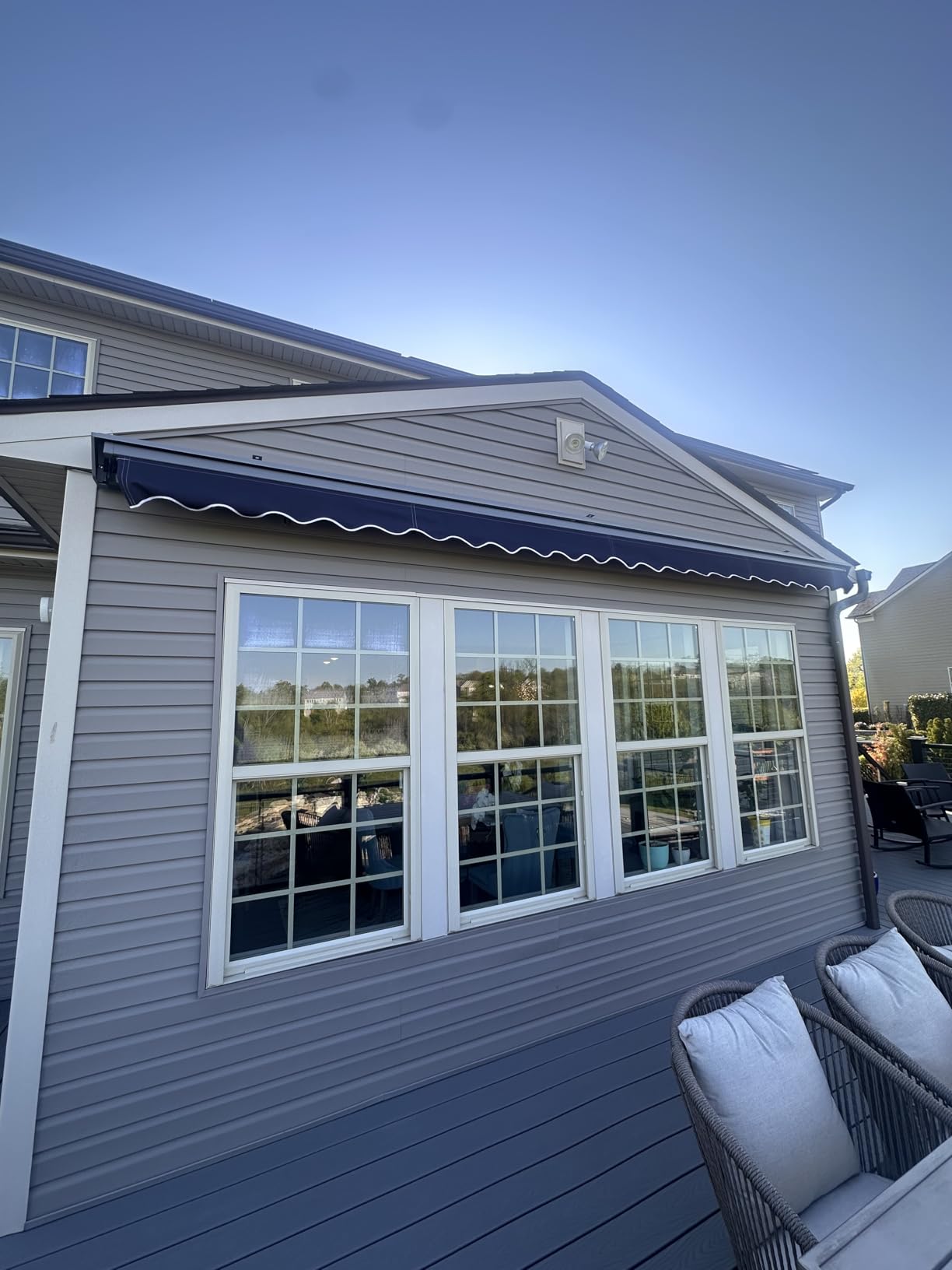 ADVANING Classic Series 12'X10' Electric Retractable Awning, 100% Acrylic UV+ Sun Shade Canopy, Light Taupe (Solid), EA1210-A013H customer photo 1