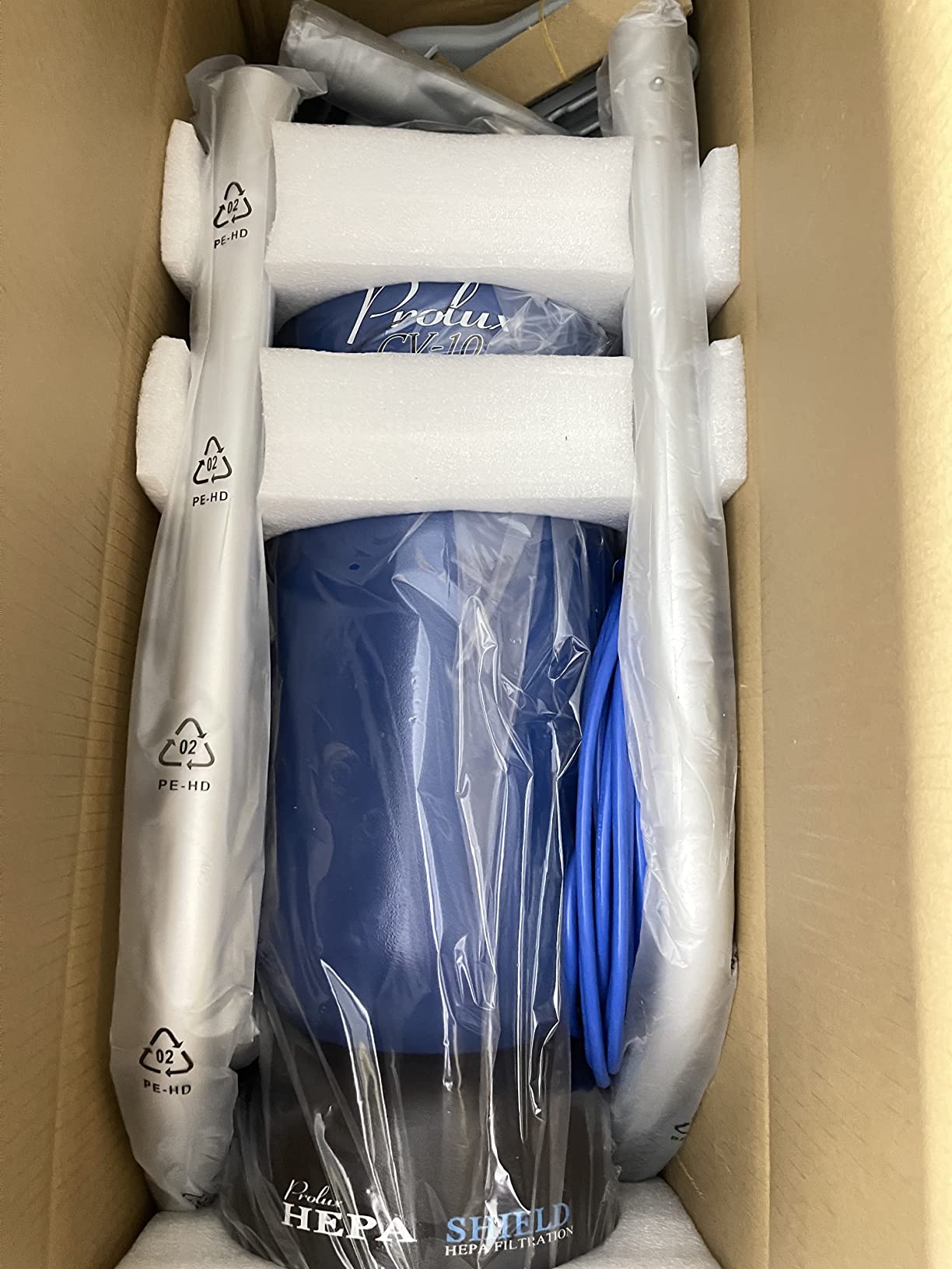 Prolux 10 Quart Blue Commercial Backpack Vacuum, HEPA Filter, 50-Foot Power Cord, 150 CFM customer photo 1