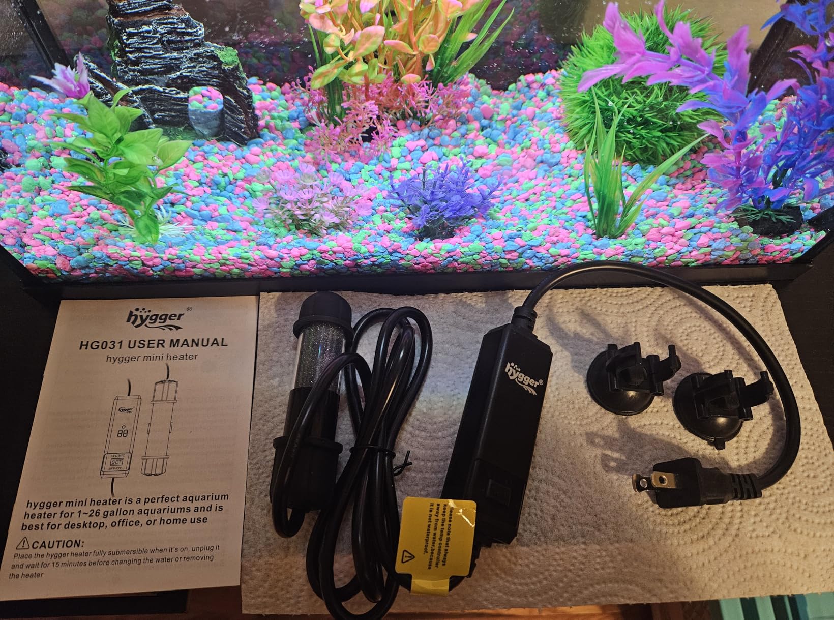 hygger Small Aquarium Betta Heater, Submersible Fish Tank Heater 10W/25W/50W/100W with LED Digital Display, Suitable for Marine Saltwater and Freshwater up to 5/10/16/26 Gallon customer photo 1