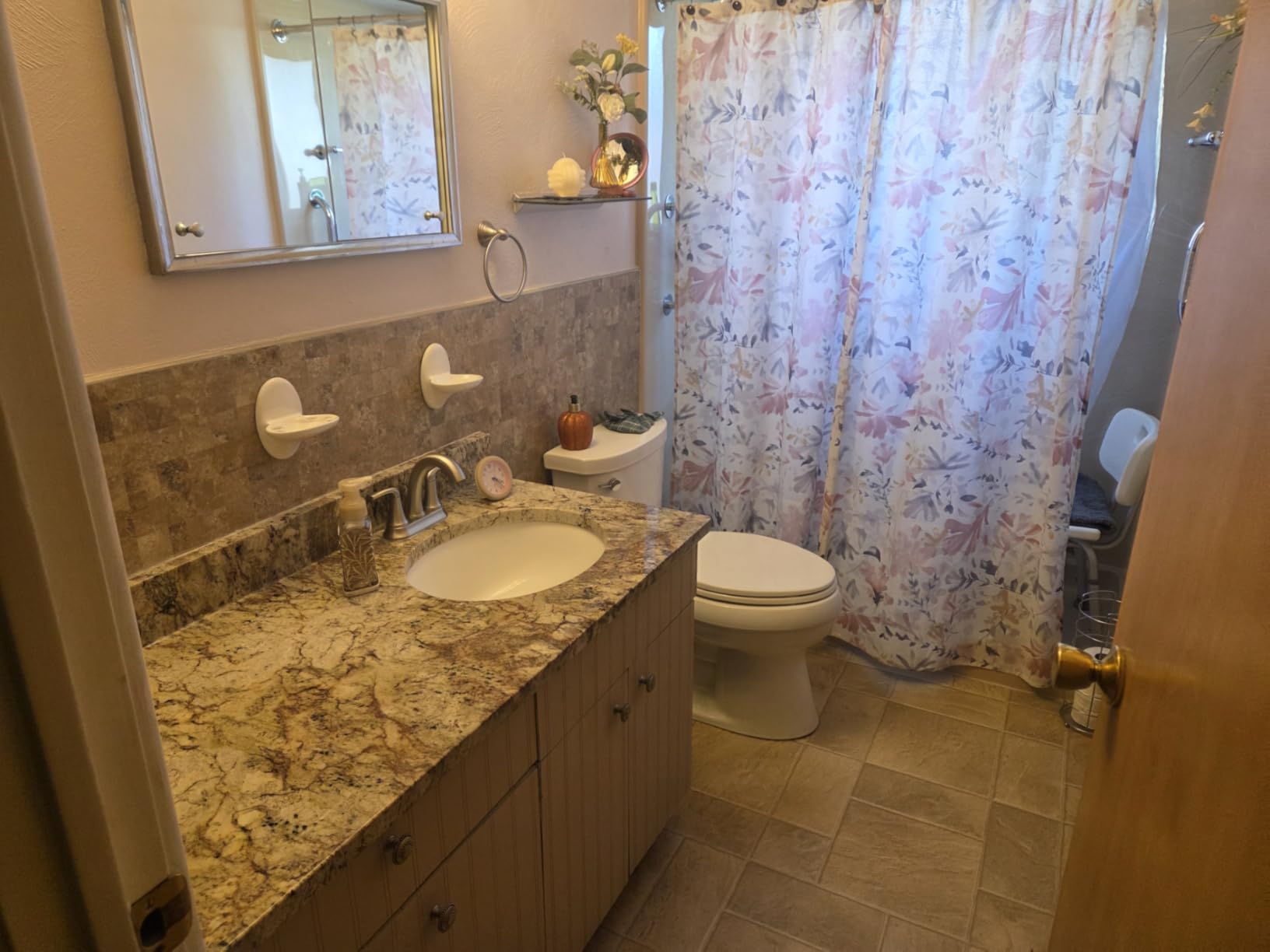 Aspect Peel and Stick Collage Tile in Aged Travertine (2pc per Pack/5 Pack) customer photo 2