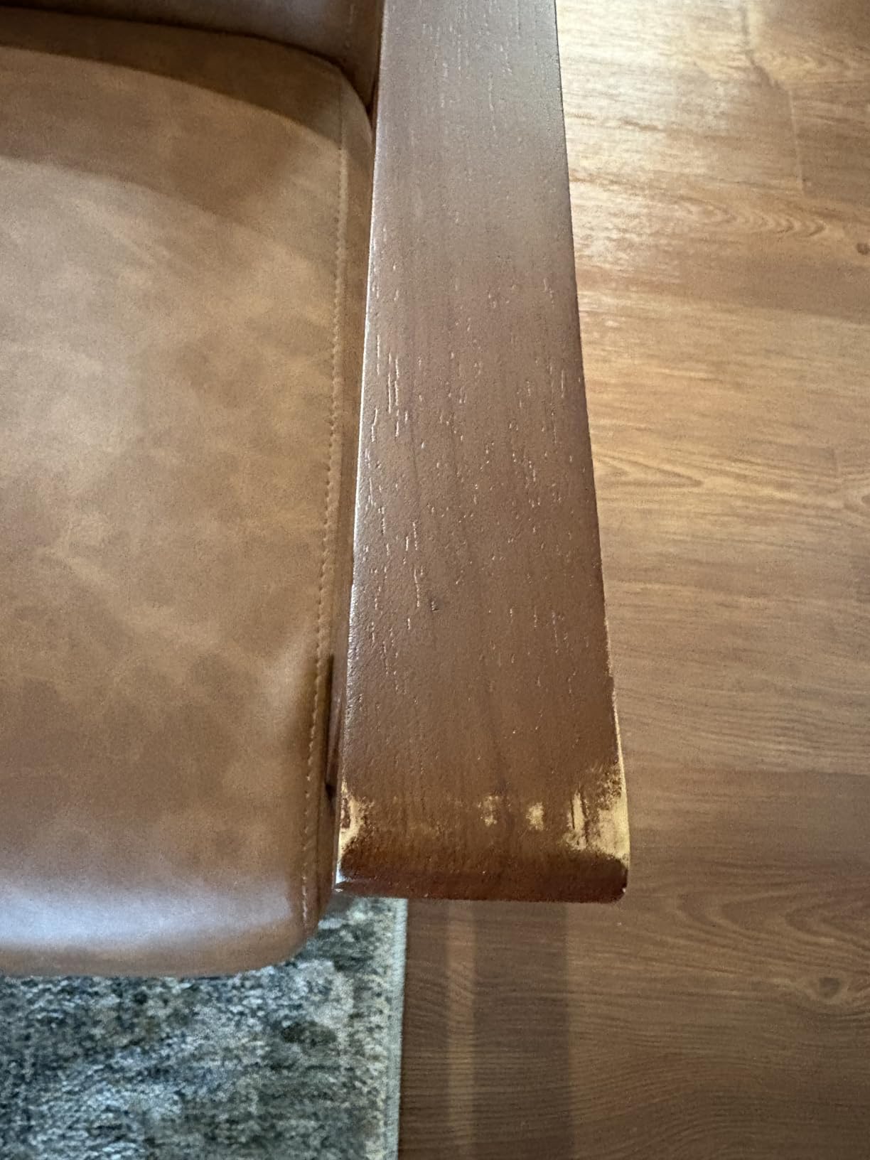 Yaheetech Accent Chair, Mid-Century Armchair with High Back Brown customer photo 2