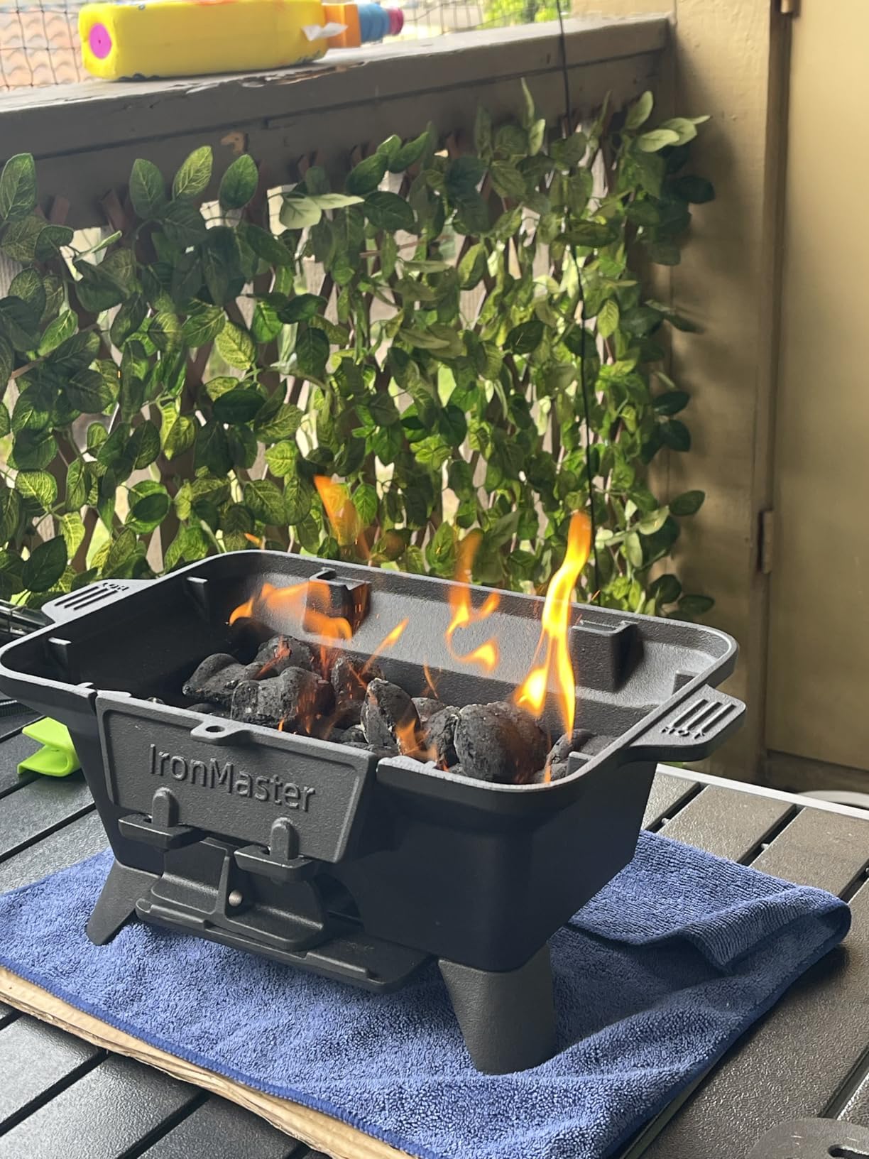 IronMaster Hibachi Grill Outdoor, Small Portable Charcoal Grill, Pre-Seasoned Cast Iron, Japanese Yakitori Camping Grill - 2 Heights, Air Control, Coal Door, Ideal for 2 People customer photo 1