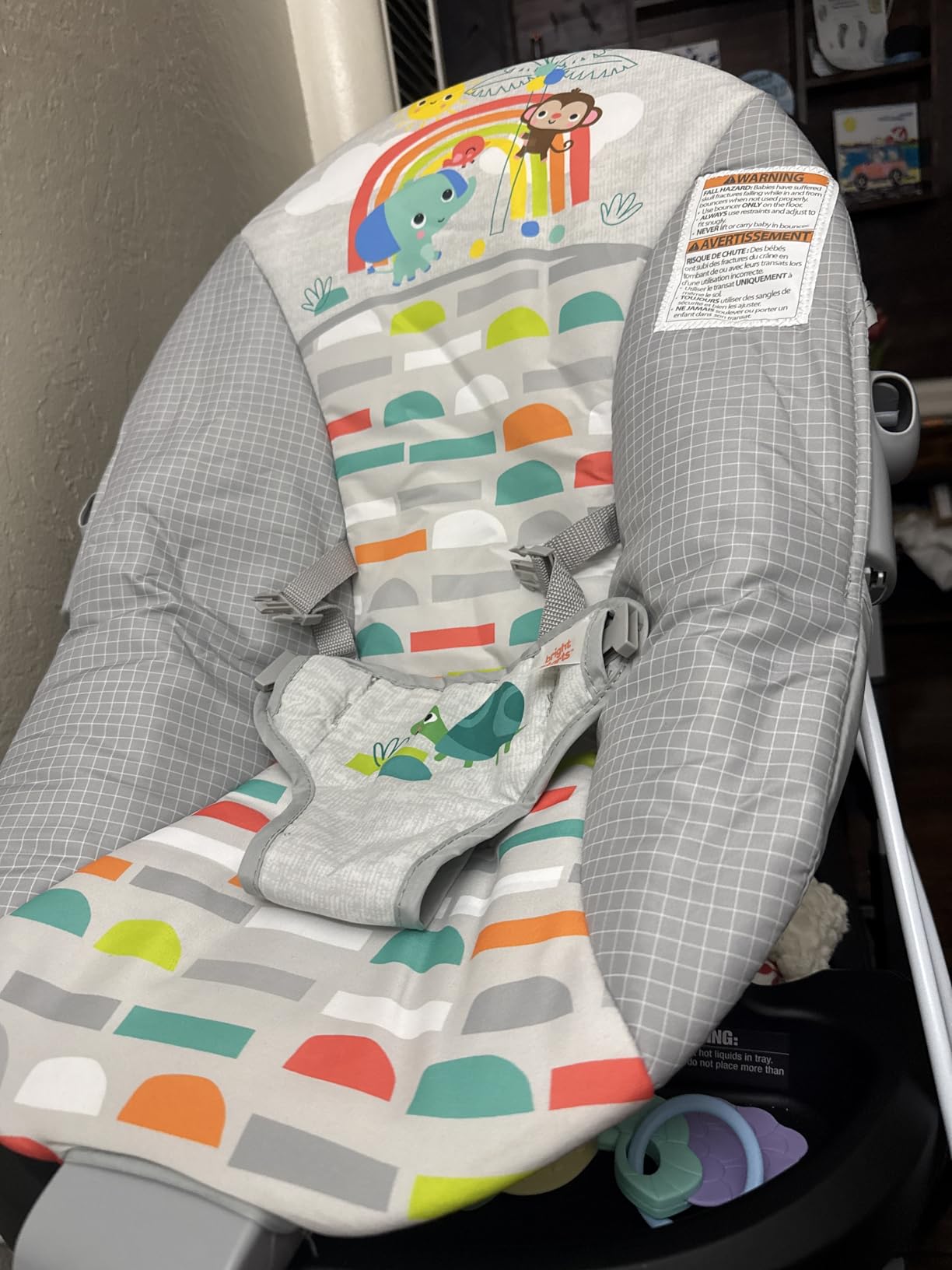 Bright Starts Playful Paradise Comfy Baby Bouncer Seat with Soothing Vibration and Toys, Unisex, 0-6 Months customer photo 1