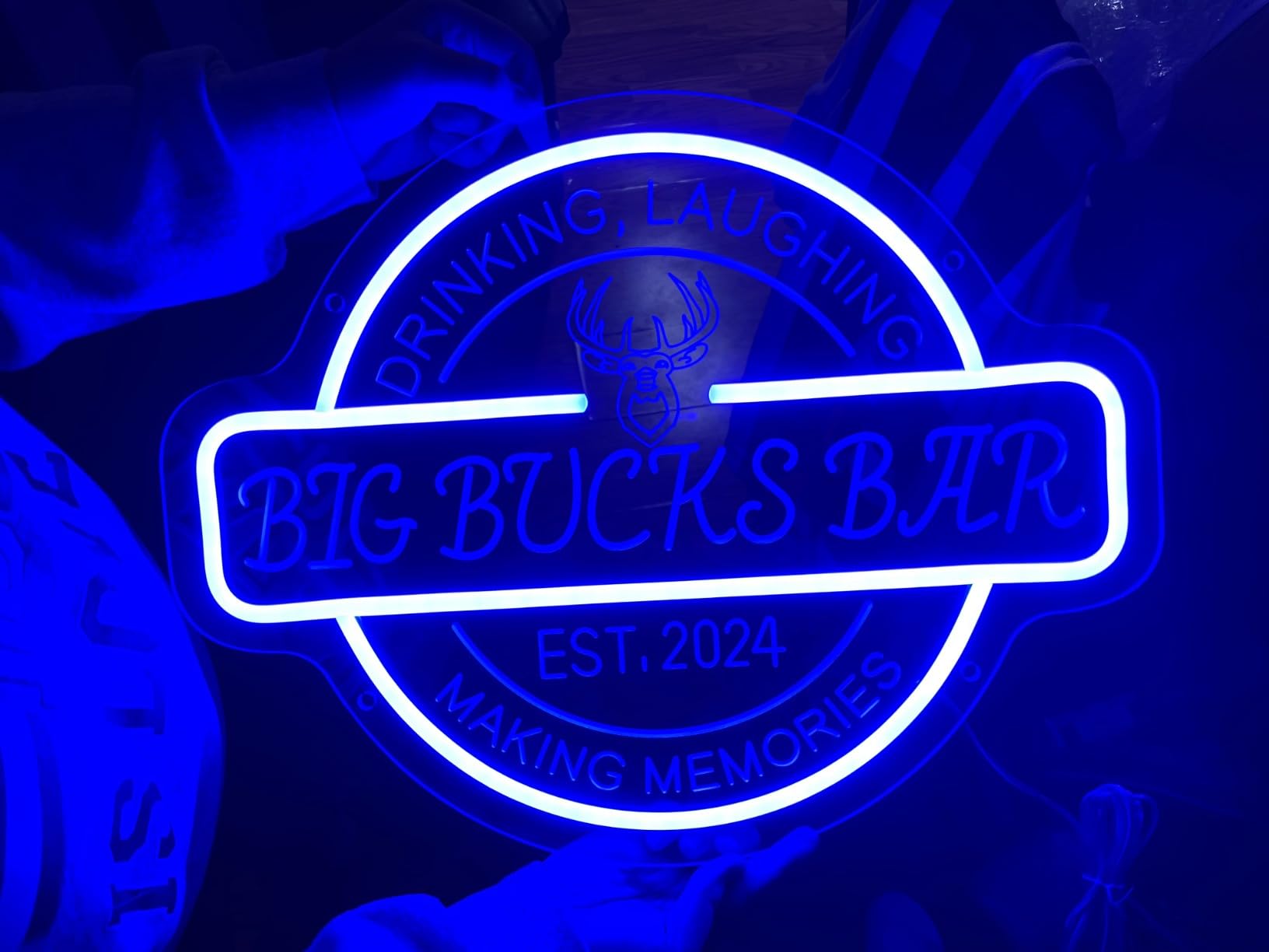 Custom Bar Neon Sign for Home Bar Man Cave Wall Decor | Personalized Bar LED Neon Lights for Men Dad Gifts, Dimmable Customized Cocktail Beer Light Up Signs for Pub Bistro Business customer photo 2