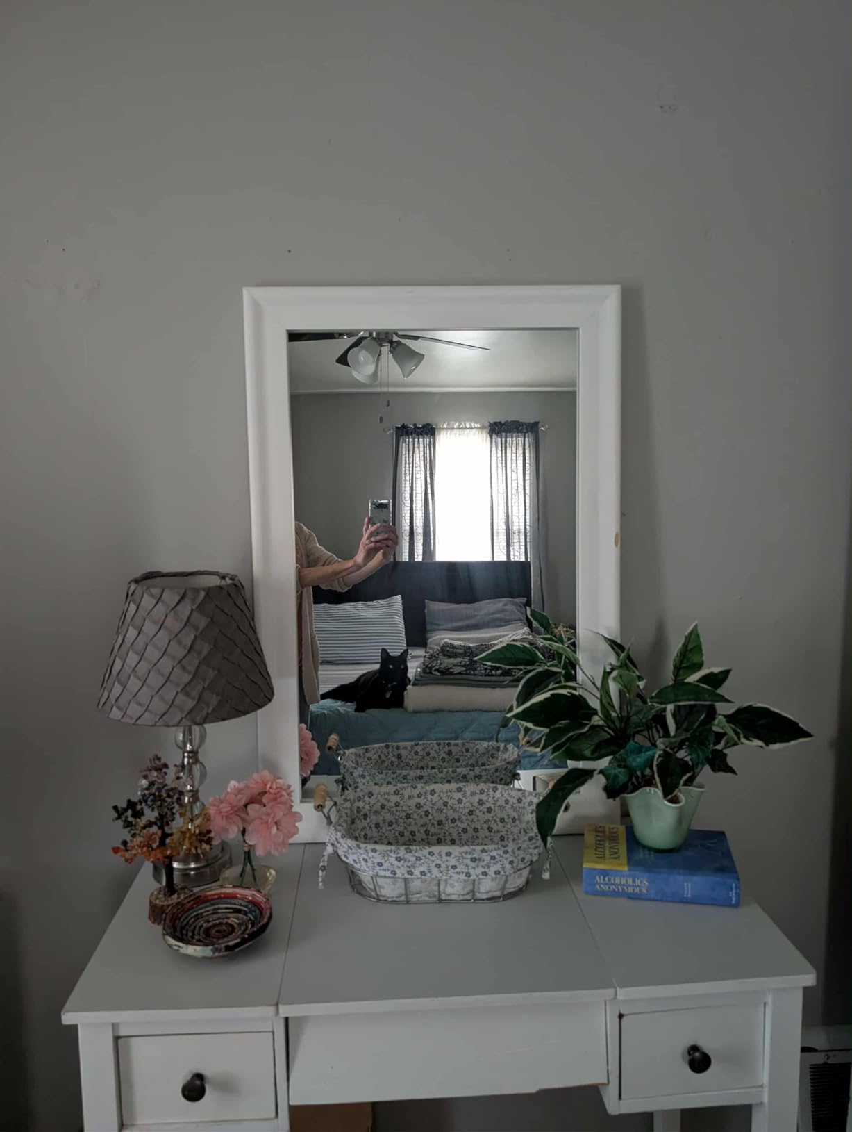 Rustic Wood Wall Mirror for Bathroom, Rectangle 24 x 36 inch Vanity Mirrors | Hanging Mirror with Wooden Frame for Living Room, Bedroom, Entryway (Walnut Brown) customer photo 1