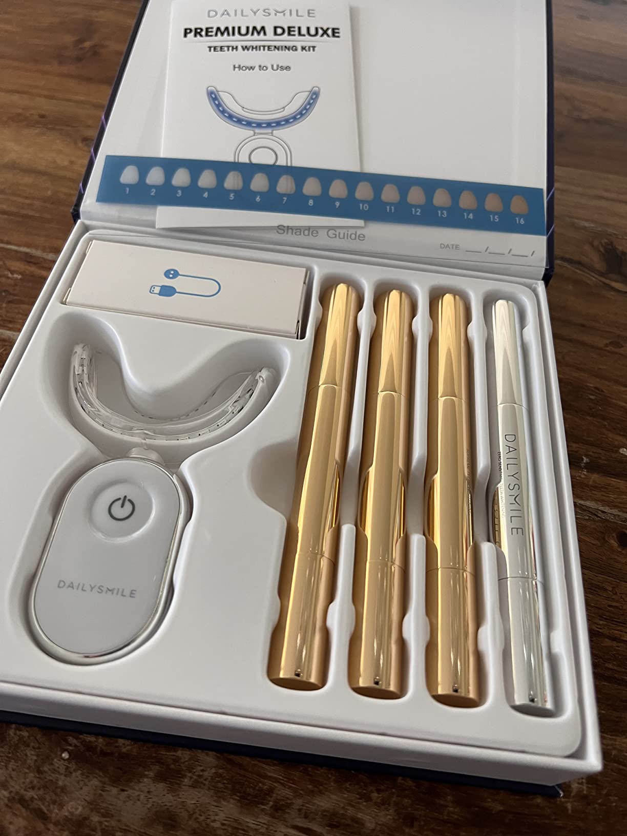 Teeth Whitening Kit with LED - Formulated for Sensitive Teeth, Hands-Free, Waterproof LED Light and 4 Gel Pens, Instant Results customer photo 1