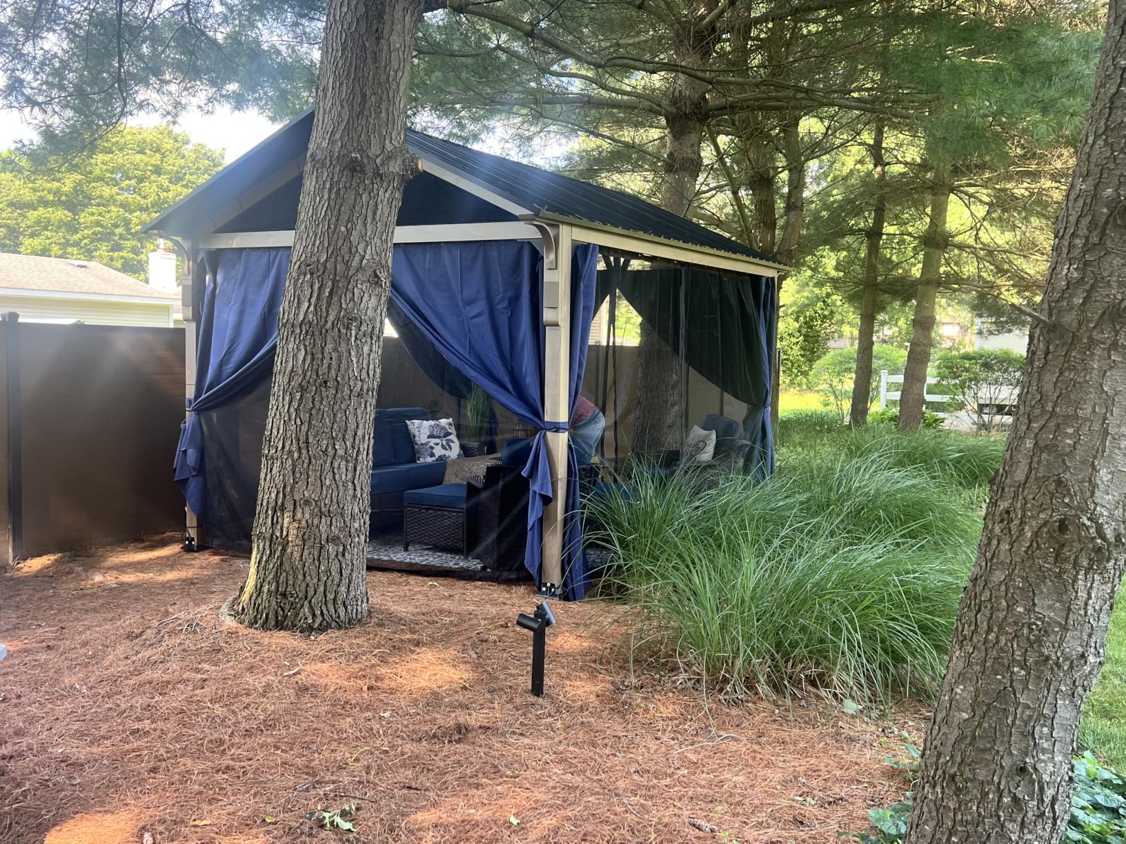 slashome 10x12 Gazebo Curtains Outdoor Waterproof, 4 Panel Sidewalls, Brown | Double Zipper, Dual Hook Options, Water-resistant, UV Resistant, Anti-fade, Velcro Fastening, Only Curtains,for Patio Garden customer photo 2