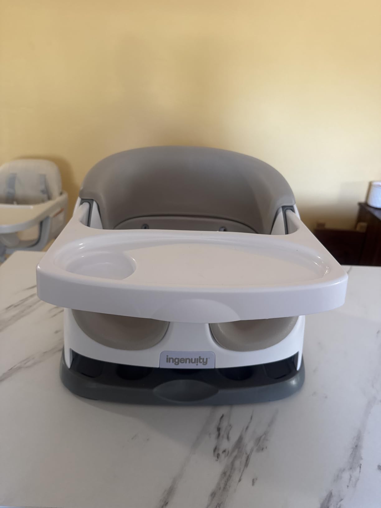 Ingenuity Baby Base 2-in-1 Booster Feeding and Floor Seat with Self-Storing Tray - Mist customer photo 1