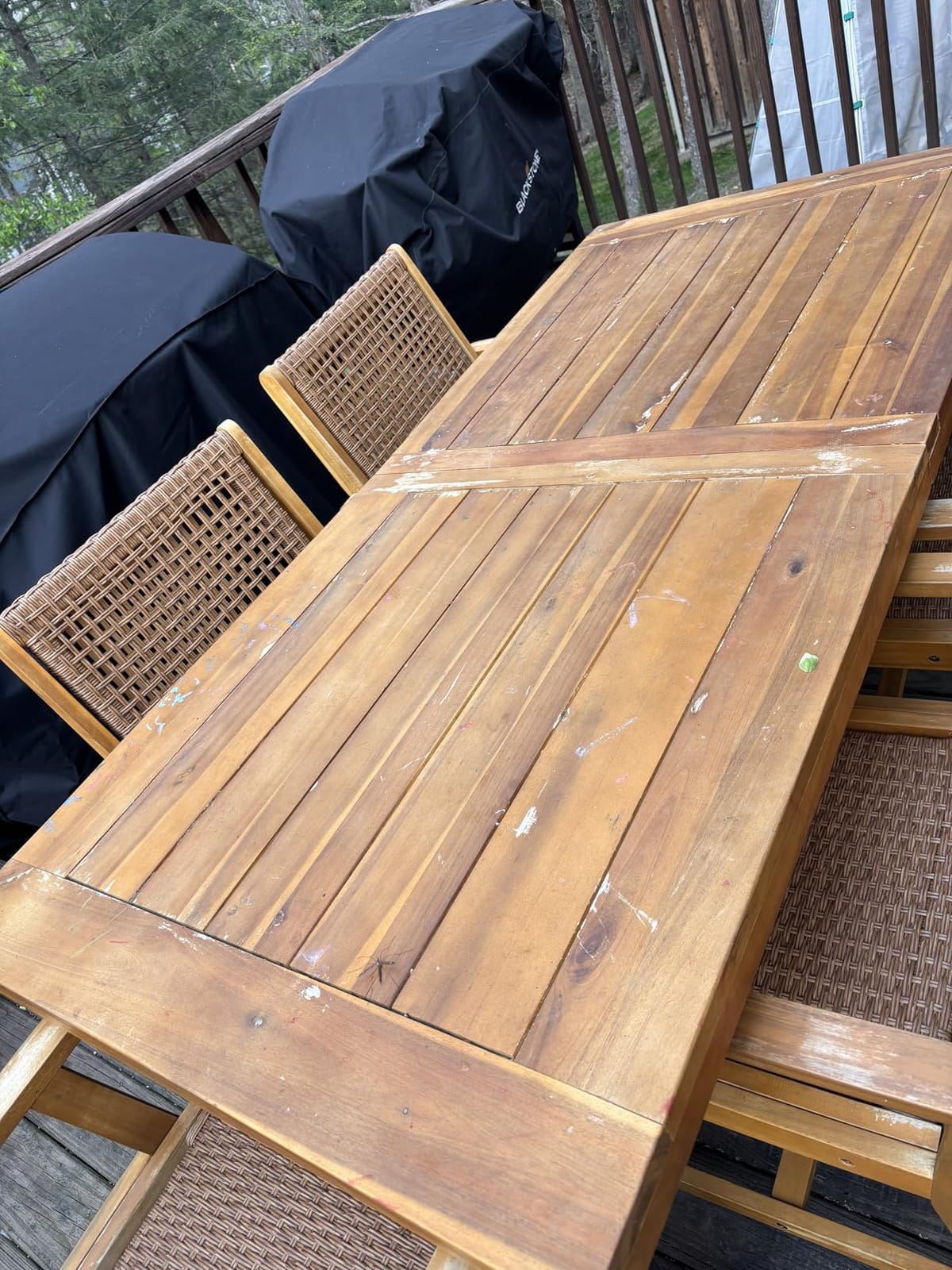 Devoko 6 Person Acacia Wood Dining Table for Kitchen, Natural | Farmhouse Kitchen Table for 6 for Indoor Outdoor Mesa De Comedor customer photo 2