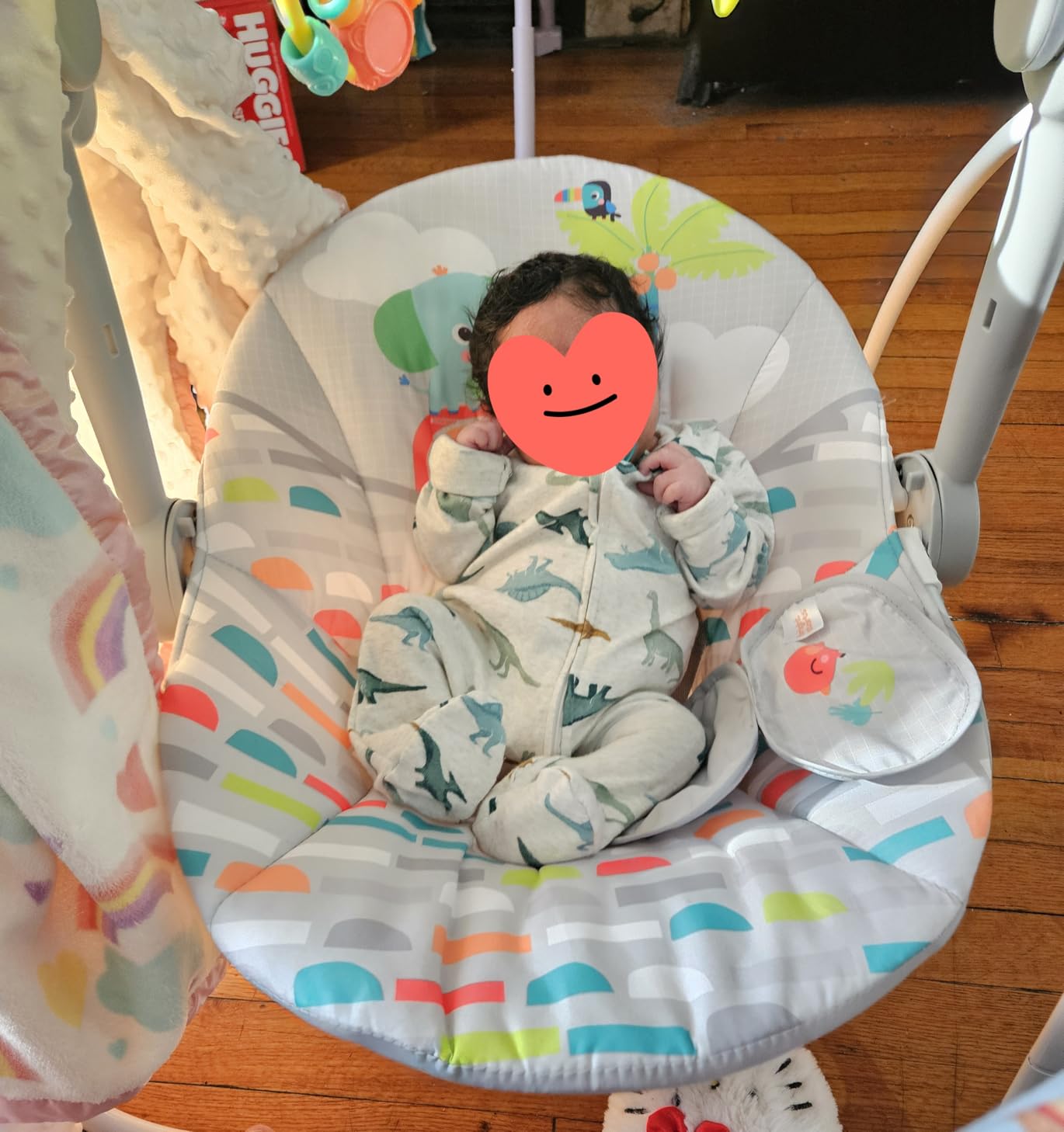 Bright Starts Playful Paradise Portable Compact Automatic Baby Swing with Music, Unisex, Newborn + customer photo 1