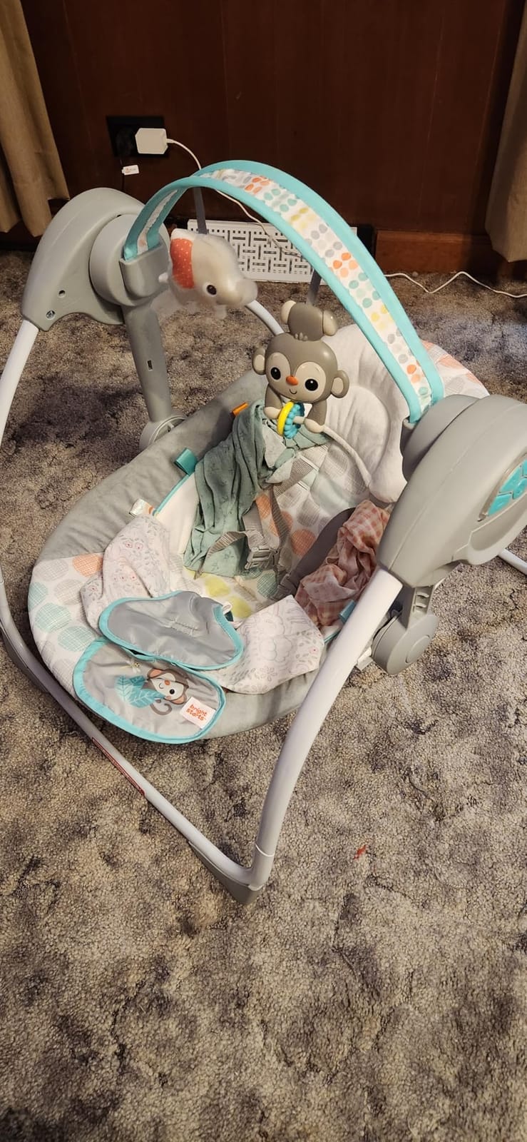 Bright Starts Playful Paradise Portable Compact Automatic Baby Swing with Music, Unisex, Newborn + customer photo 2