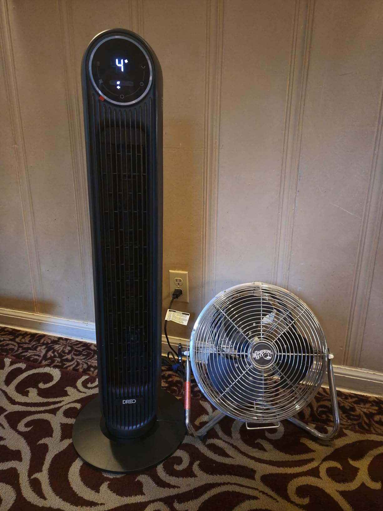 DREO Smart Tower Fan for Bedroom, 28ft/s Velocity, 8 Speeds Ultra Quiet Fan | 2026 Upgraded DC Motor, 90° Oscillating Floor Fan, WiFi Voice Control, 4 Modes 8H Timer, Bladeless Standing Fans with Remote customer photo 1
