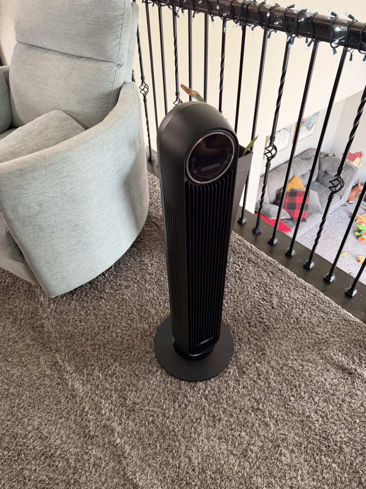 DREO Smart Tower Fan for Bedroom, 28ft/s Velocity, 8 Speeds Ultra Quiet Fan | 2026 Upgraded DC Motor, 90° Oscillating Floor Fan, WiFi Voice Control, 4 Modes 8H Timer, Bladeless Standing Fans with Remote customer photo 2