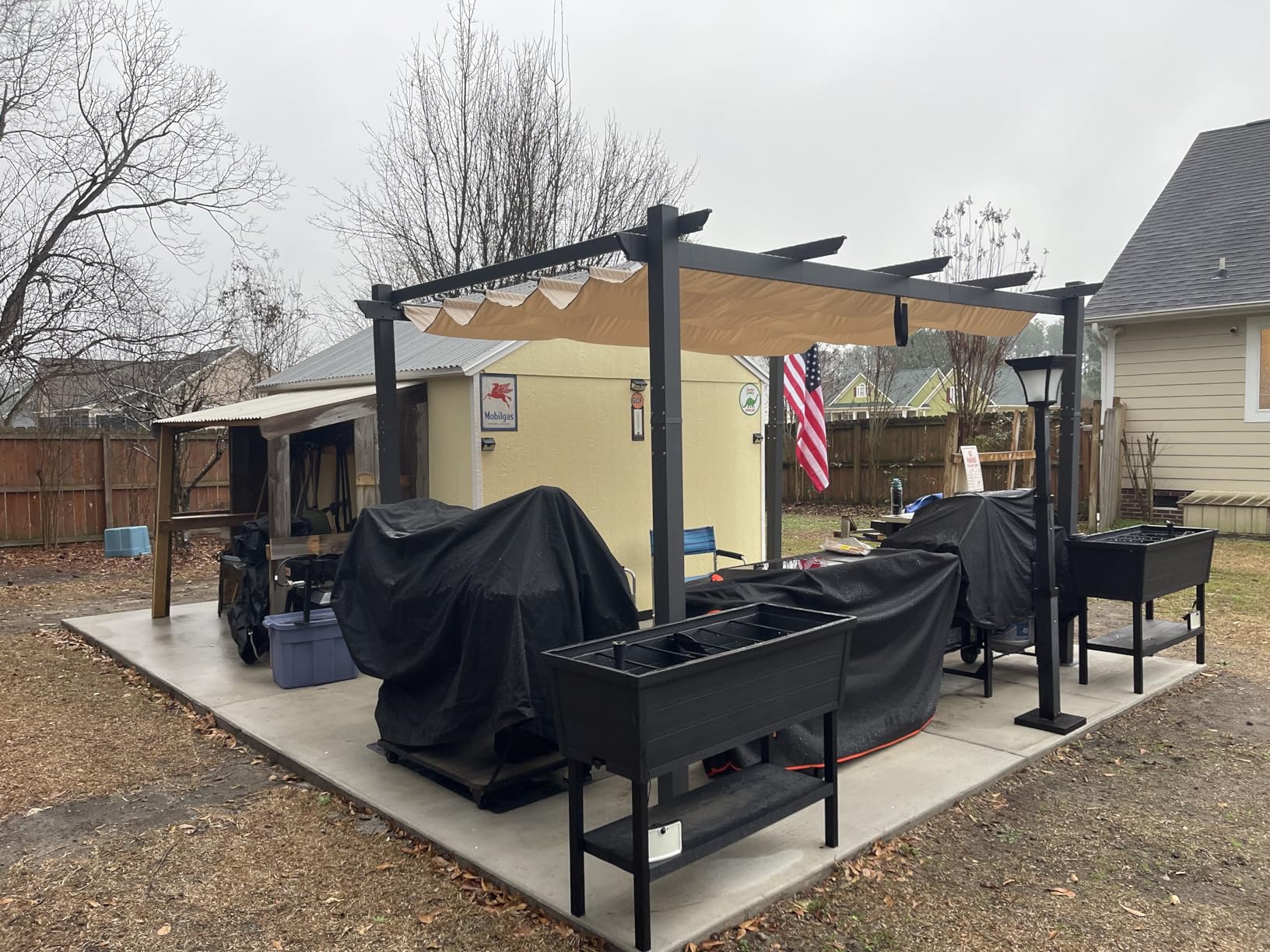 Tangkula 10x13 Ft Outdoor Pergola with Retractable Canopy, Heavy-Duty Aluminum Patio Shelter Pavilion for Deck, Garden, Yard, Beige customer photo 2
