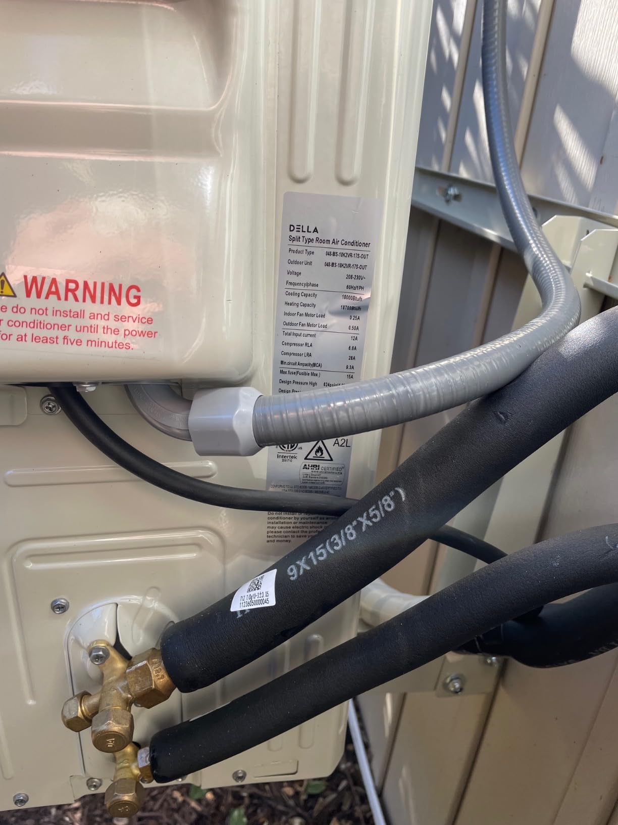 DELLA Motto Series 18000 BTU 19 SEER2 230V Mini Split AC, Cools Up to 1000 Sq.Ft, Works with Alexa and Wifi, Ductless Inverter System Air Conditioner, Pre-Charged Heat Pump and 16.4ft Kits customer photo 2