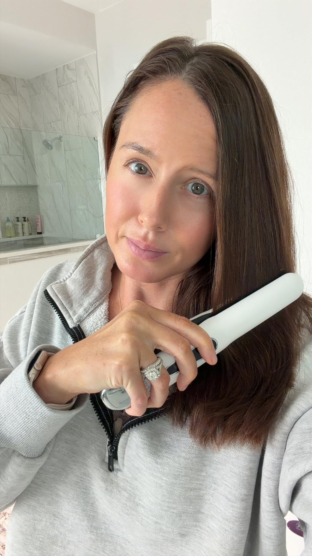 SUNMAY Cordless Hair Straightener, Titanium Portable Straightener for Travel, Dual Voltage Cordless Flat Iron Hair Straightener 2 in 1 with Comb & Clip for Women, Heat-up in Seconds, USB-C Fast Charge customer photo 1