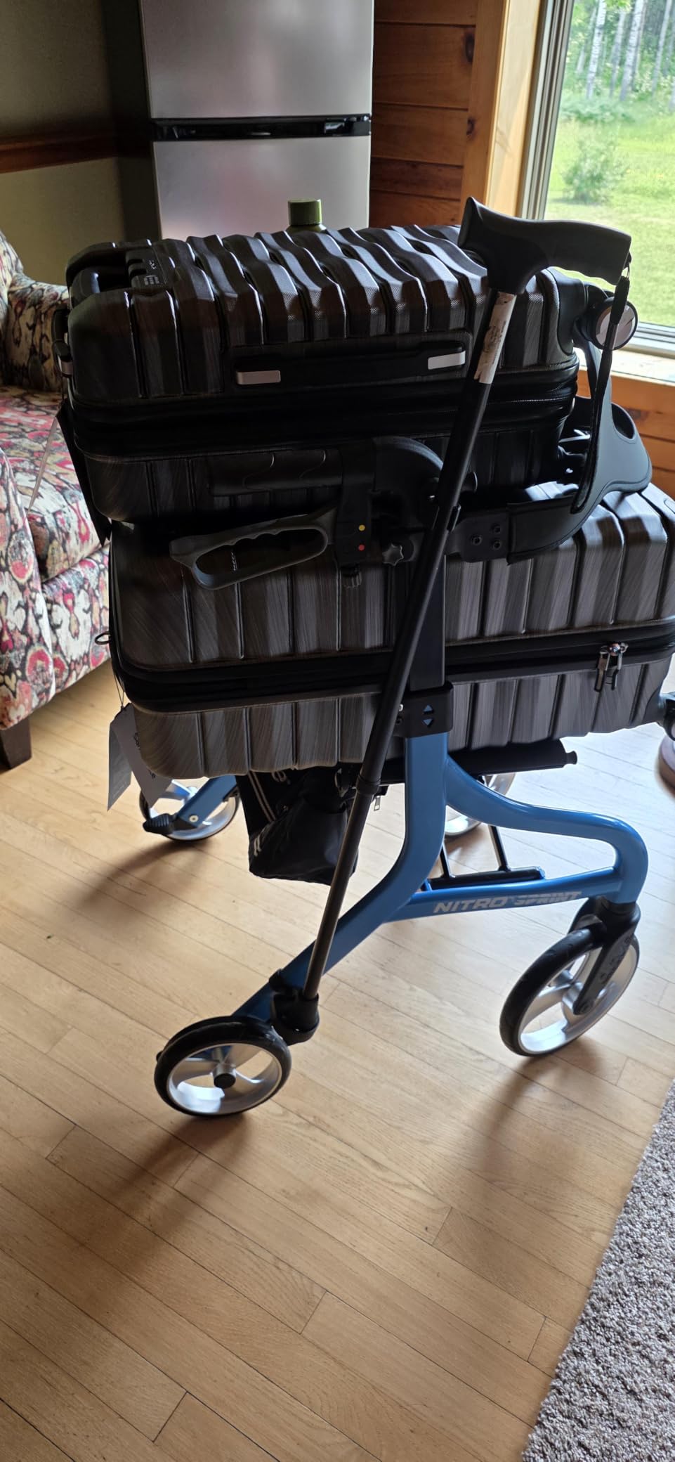 Drive Medical Nitro Sprint Foldable Rollator Walker with Seat - Lightweight Support - Large Wheels - Compact Folding Design - Adjustable Comfort - Standard Size - Red customer photo 2