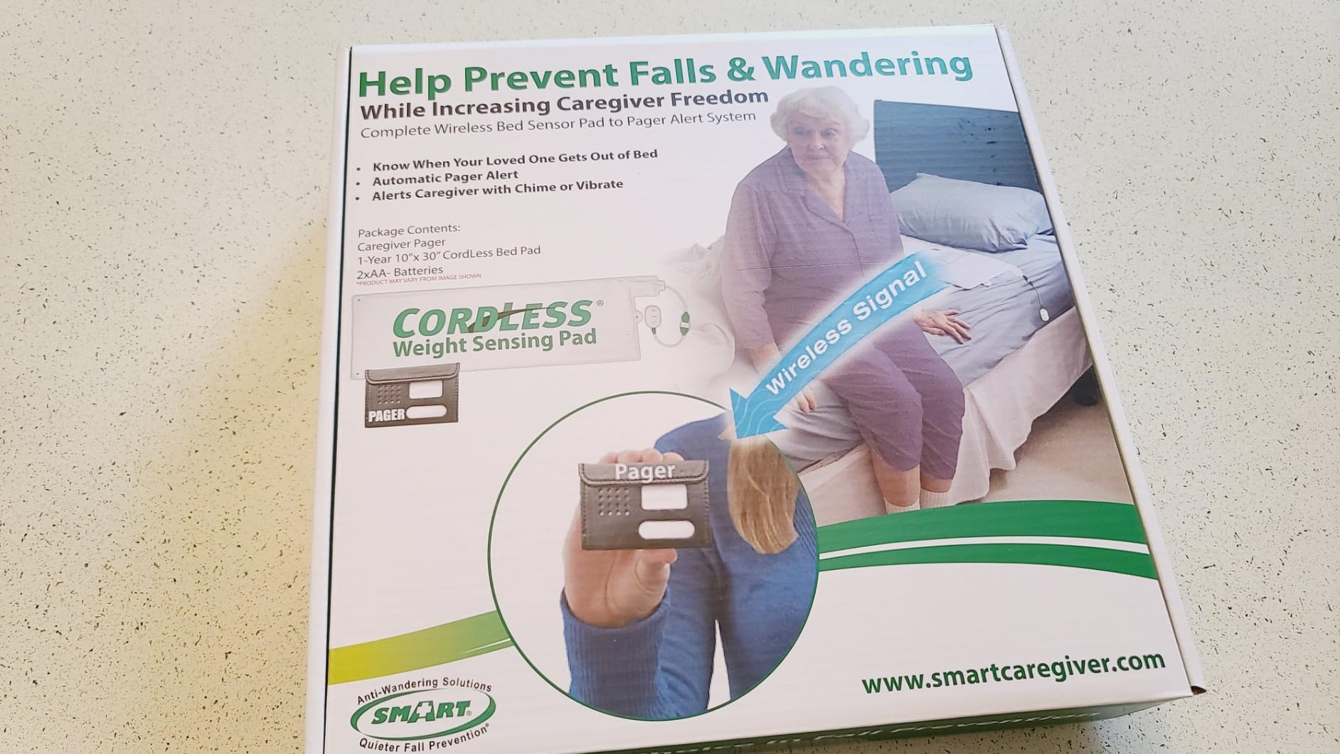 Smart Caregiver Bed Exit Alarm with Wireless Pager - Early Alert Fall Prevention for Seniors and Elderly - Weight Sensing Bed Pad Alerts Caregiver When They Get Up - USA Company and Customer Service customer photo 1