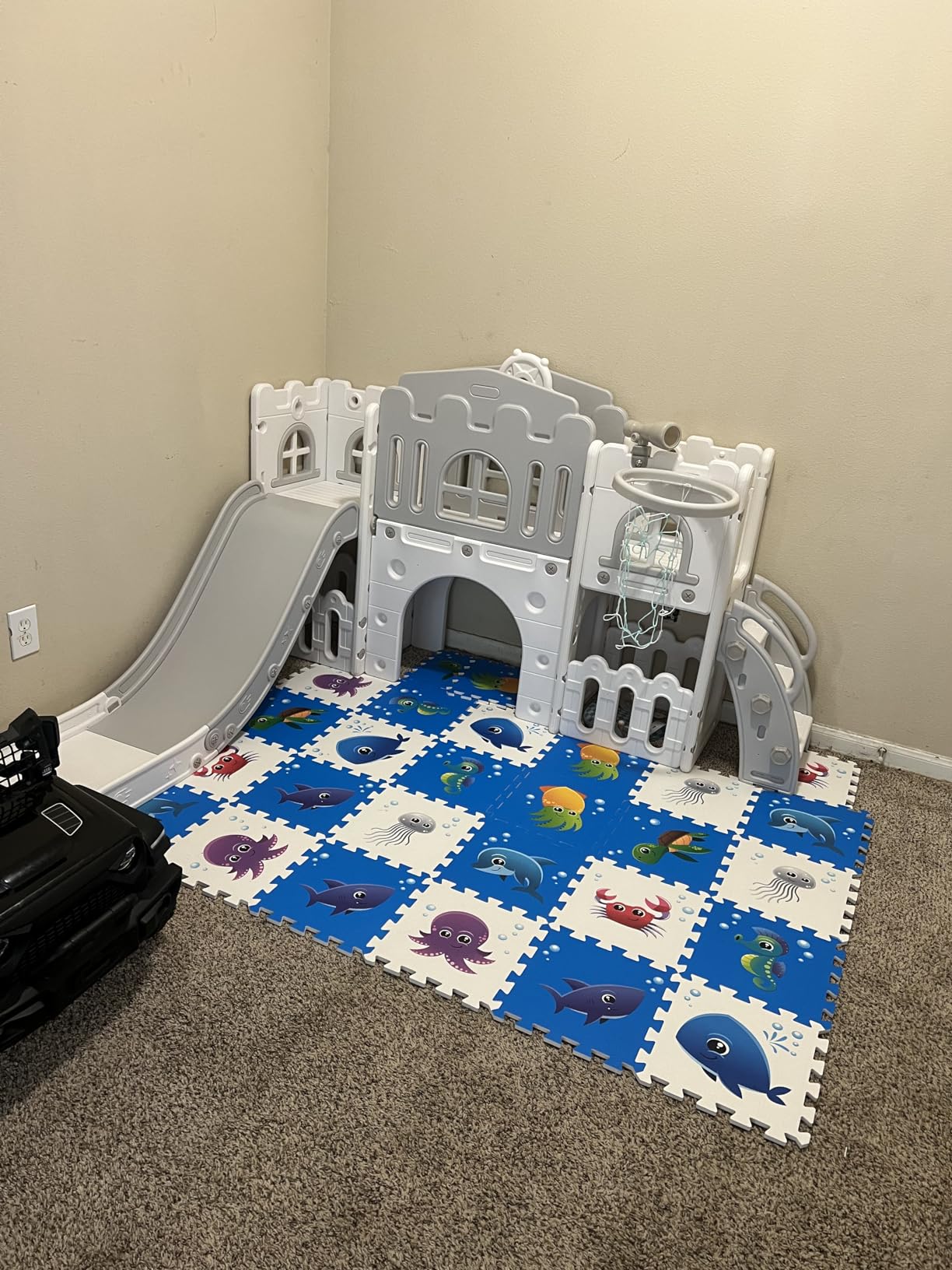 Puzzle Play Mat, Foam Floor Tiles, Children's Foam Puzzle Mat Baby Floor Play Mat 34x34 Inches Sea World 9 Pieces, Edge Tooth A customer photo 2