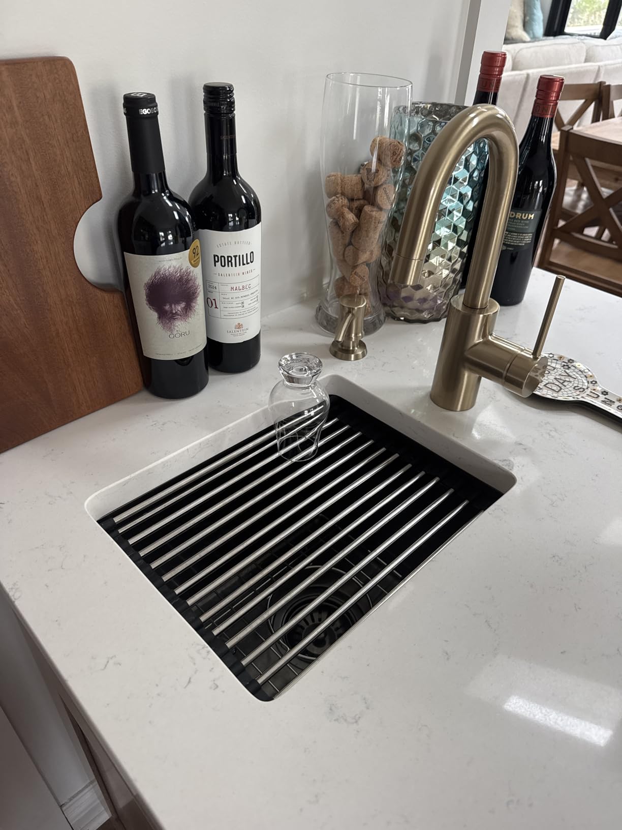 21 Inch Undermount Bar Sink Workstation | 21x18 Undermount Sink 16 Gauge Stainless Steel Undermount Outdoor Kitchen Sink for RV Wet Bar Prep Basin customer photo 1