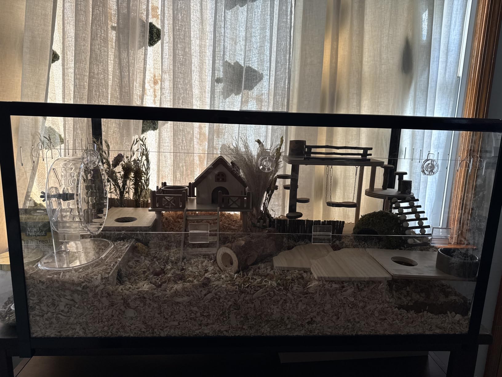BUCATSTATE Hamster Cage Metal 2.0 - Large Hamster Enclosure Stackable with Top Access Easy Assemble 39.3L*19.7W*20.6H Inches Dwarf Syrian Hamster Tank for Gerbil, Mouse, Rat (774sq inch White) customer photo 1
