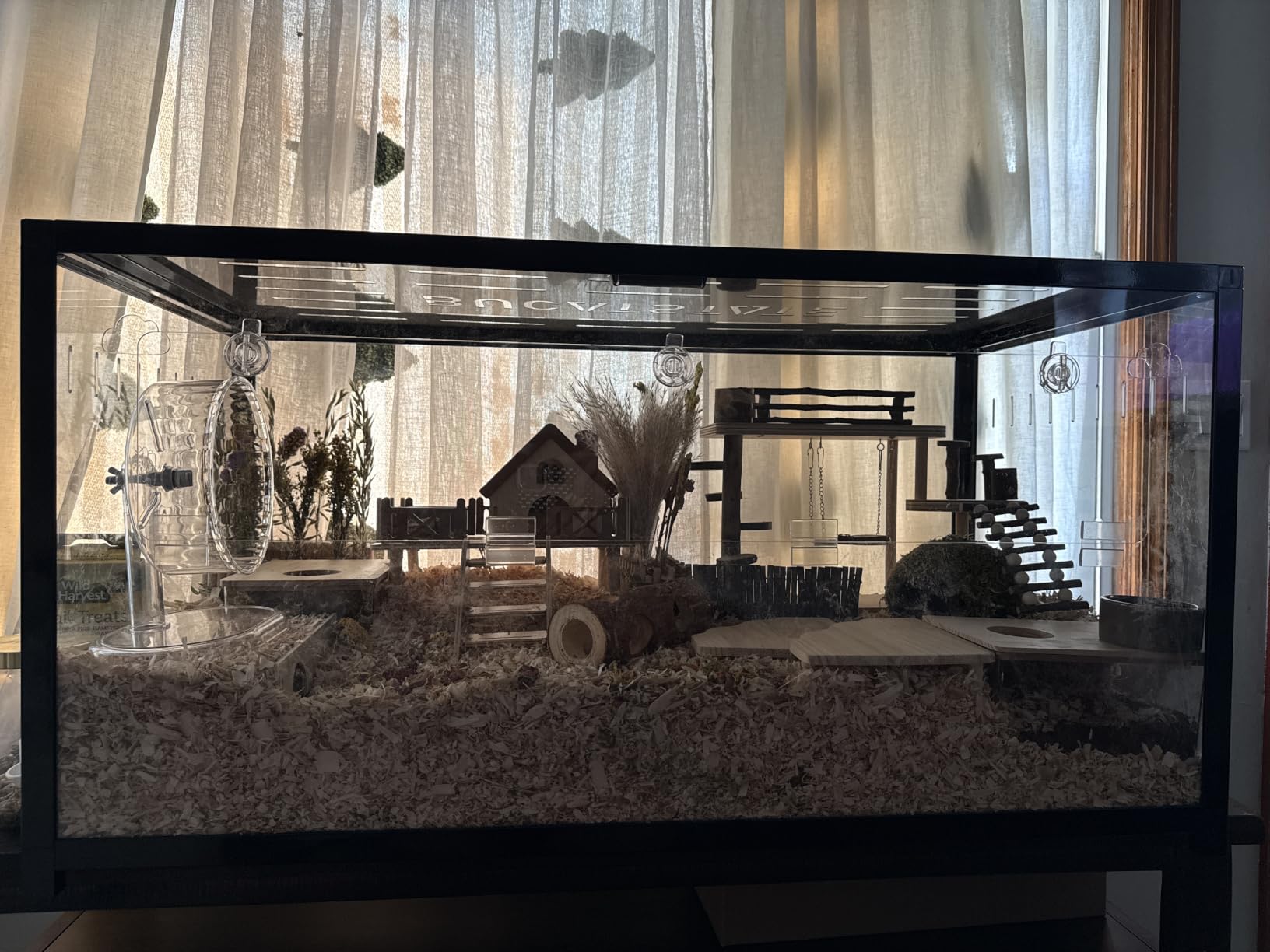 BUCATSTATE Hamster Cage Metal 2.0 - Large Hamster Enclosure Stackable with Top Access Easy Assemble 39.3L*19.7W*20.6H Inches Dwarf Syrian Hamster Tank for Gerbil, Mouse, Rat (774sq inch White) customer photo 2