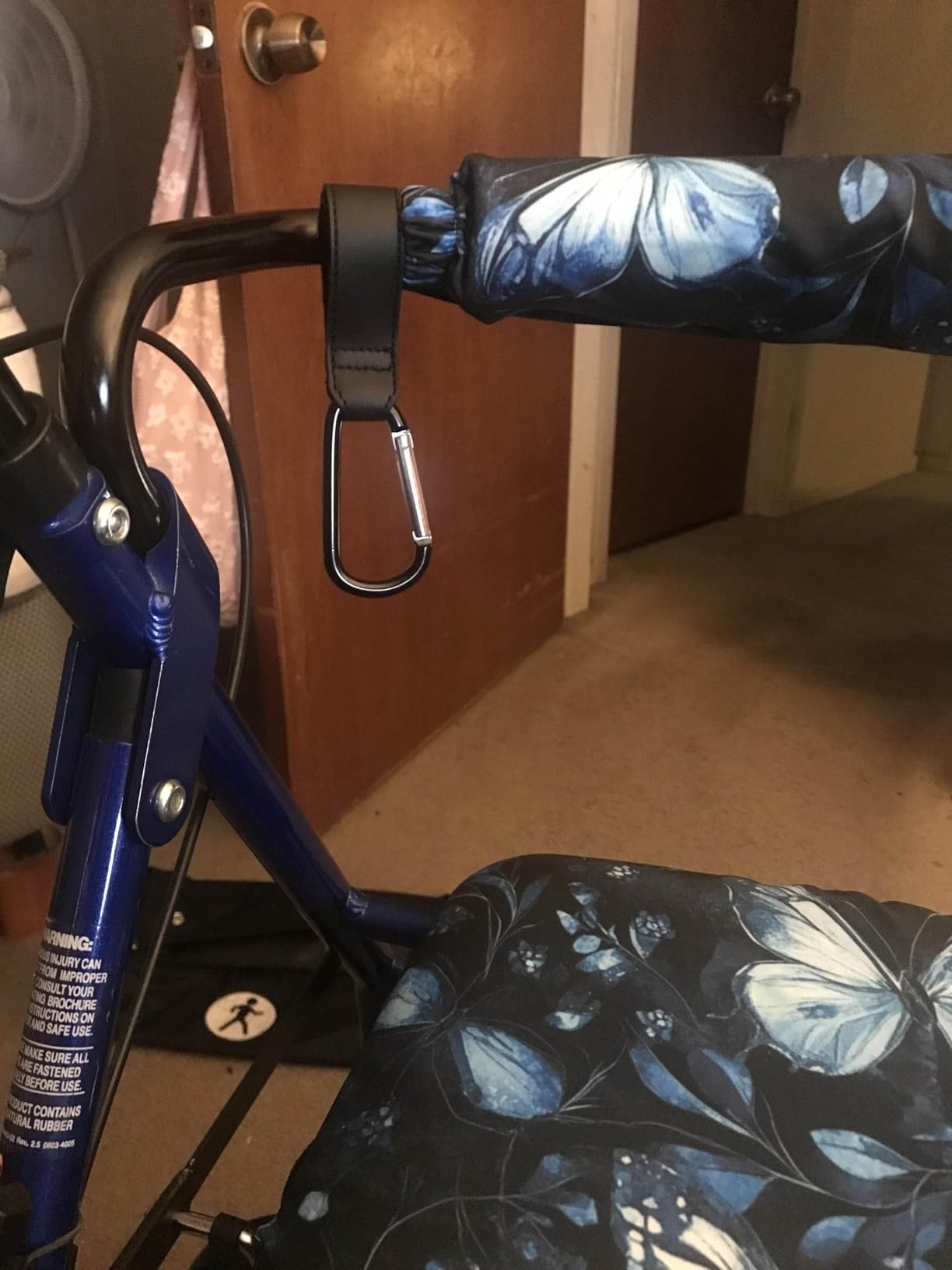 2 Pack Stroller Hooks, Stroller Straps for Diaper Bags, Adjustable Stroller Carabiner Clip, Baby Stroller Accessories for nuna, Uppababy, Bob, Hook for Bike, Scooter, Wheelchair, Walker Accessories (Black) customer photo 1