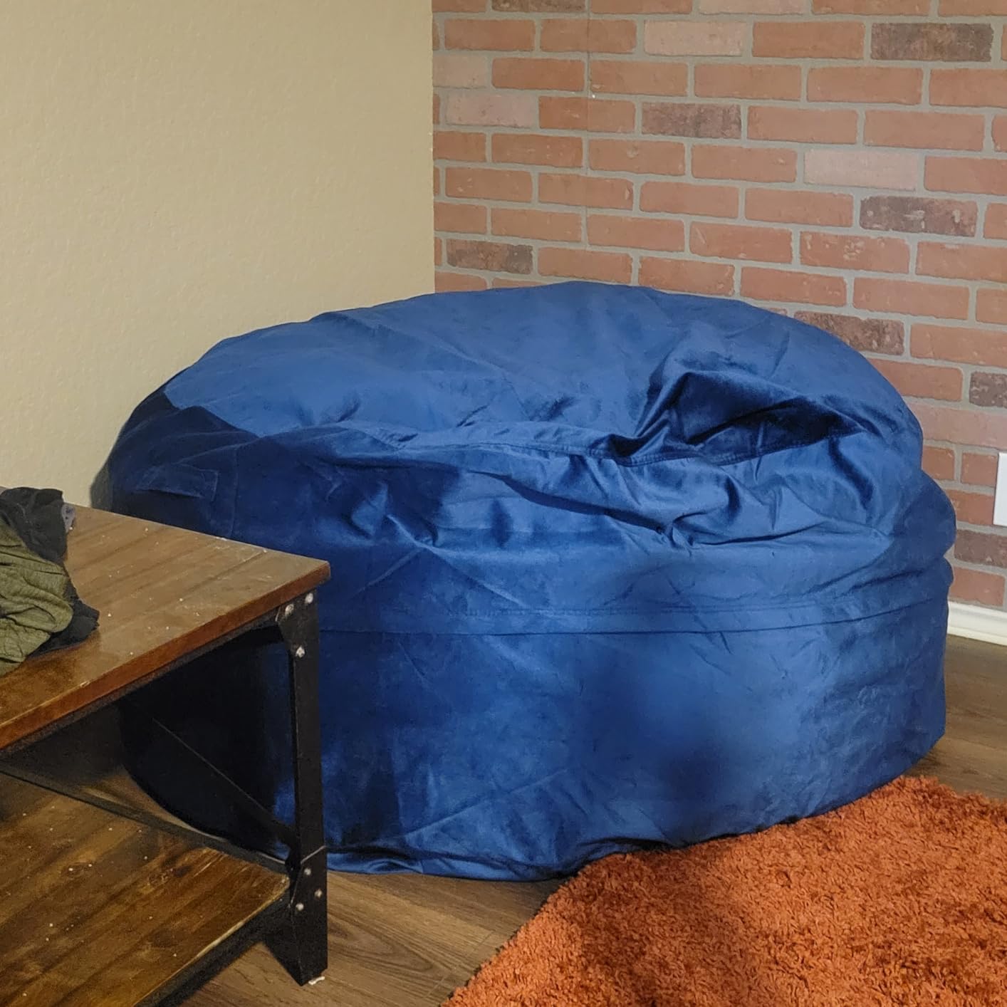 Homguava 6FT Bean Bag Chair Giant BeanBag with Memory Foam Filled, Large Bean Bag Chairs for Adults, Adult Bean Bag Chair with Dutch Velvet Cover for Living Room Bedroom-Grey customer photo 1