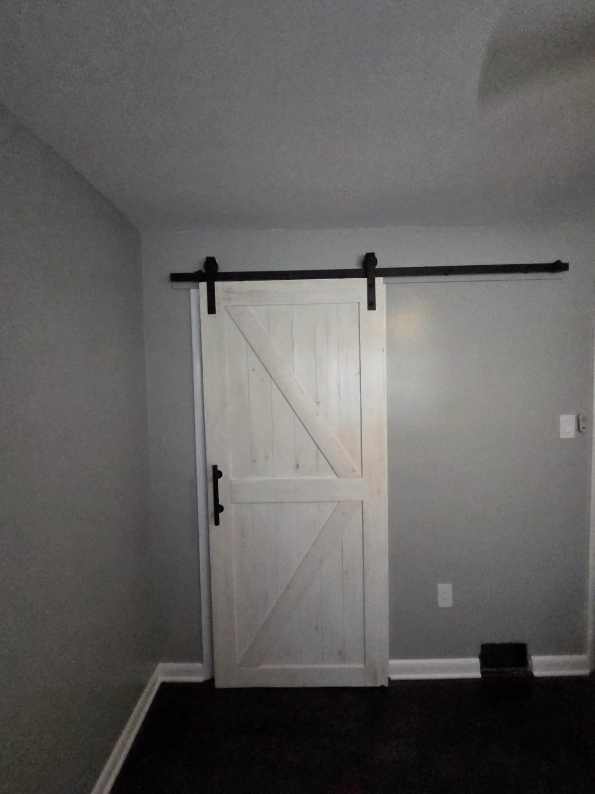 SMARTSTANDARD 36in x 84in Sliding Barn Door with 6.6ft Hardware Kit, Unfinished Solid Spruce Wood customer photo 1