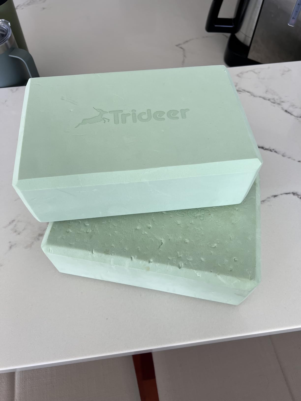 Trideer Yoga Blocks 2 Pack, Soft Non-Slip Foam Blocks with Beveled Edges for Alignment and Stretching in Yoga, Pilates, and Dance customer photo 1