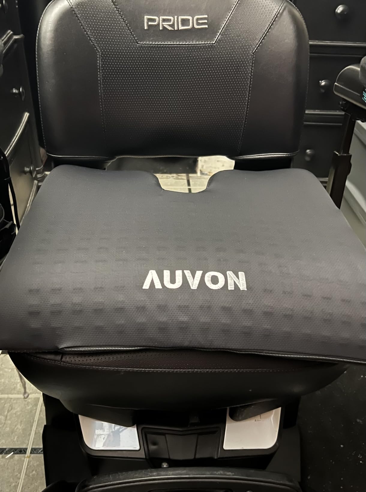 AUVON Gel Wheelchair Seat Cushion with Waterproof Cover for Pressure Sore & Ulcer, Ergonomic Chair Cushion with U-Cutout for Tailbone Pain, Back Pain Relief, Memory Foam Wheelchair Cushion, Anti-Slip customer photo 1