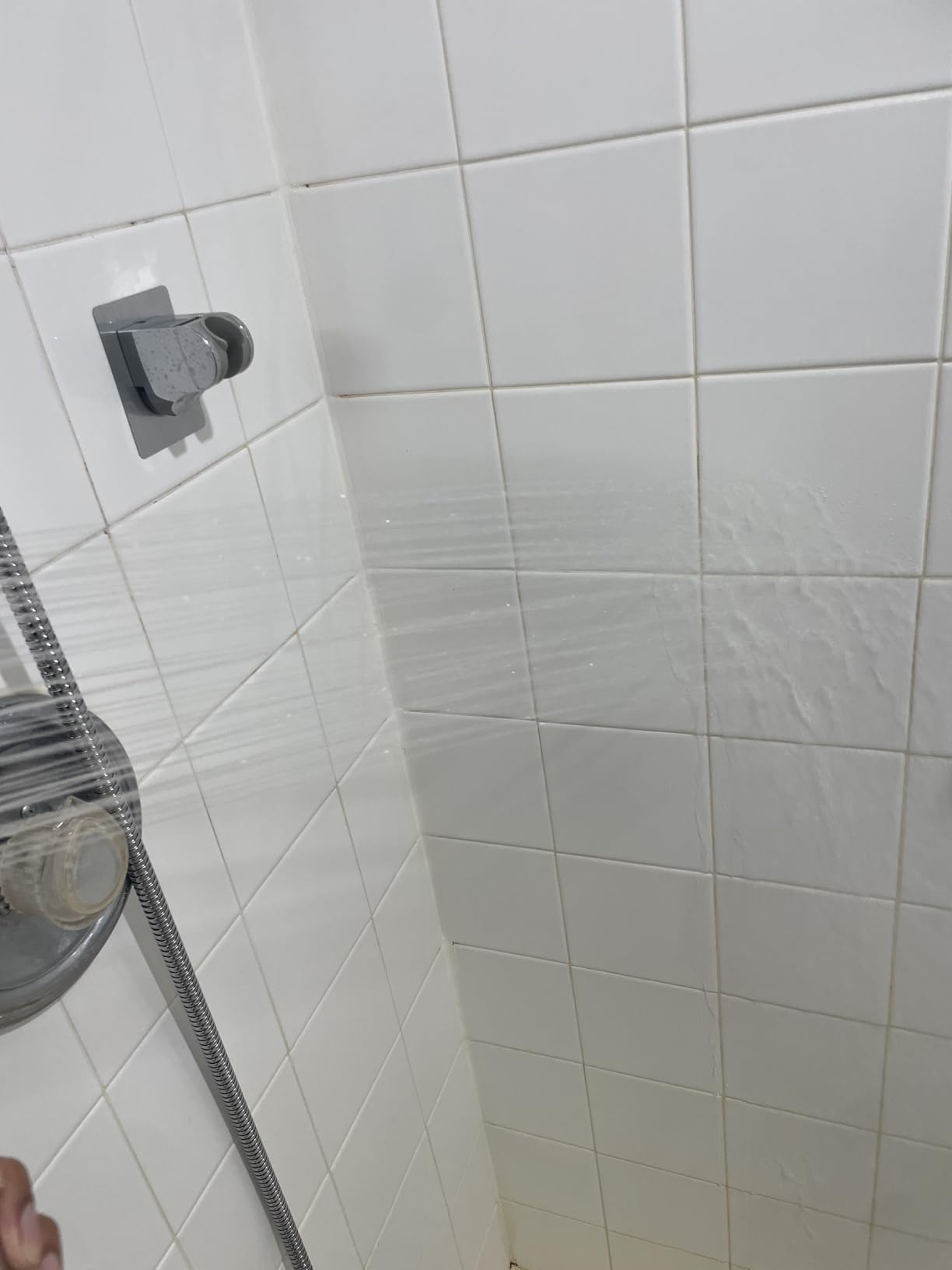 GwernKB Handheld Shower Head with On Off Switch 8-Mode High Pressure Showerhead with 79 Inches Extra-long Stainless Steel Hose and Bracket PLUS Extra Low-Reach Adhesive Wall Mount for Kids,Silver customer photo 1