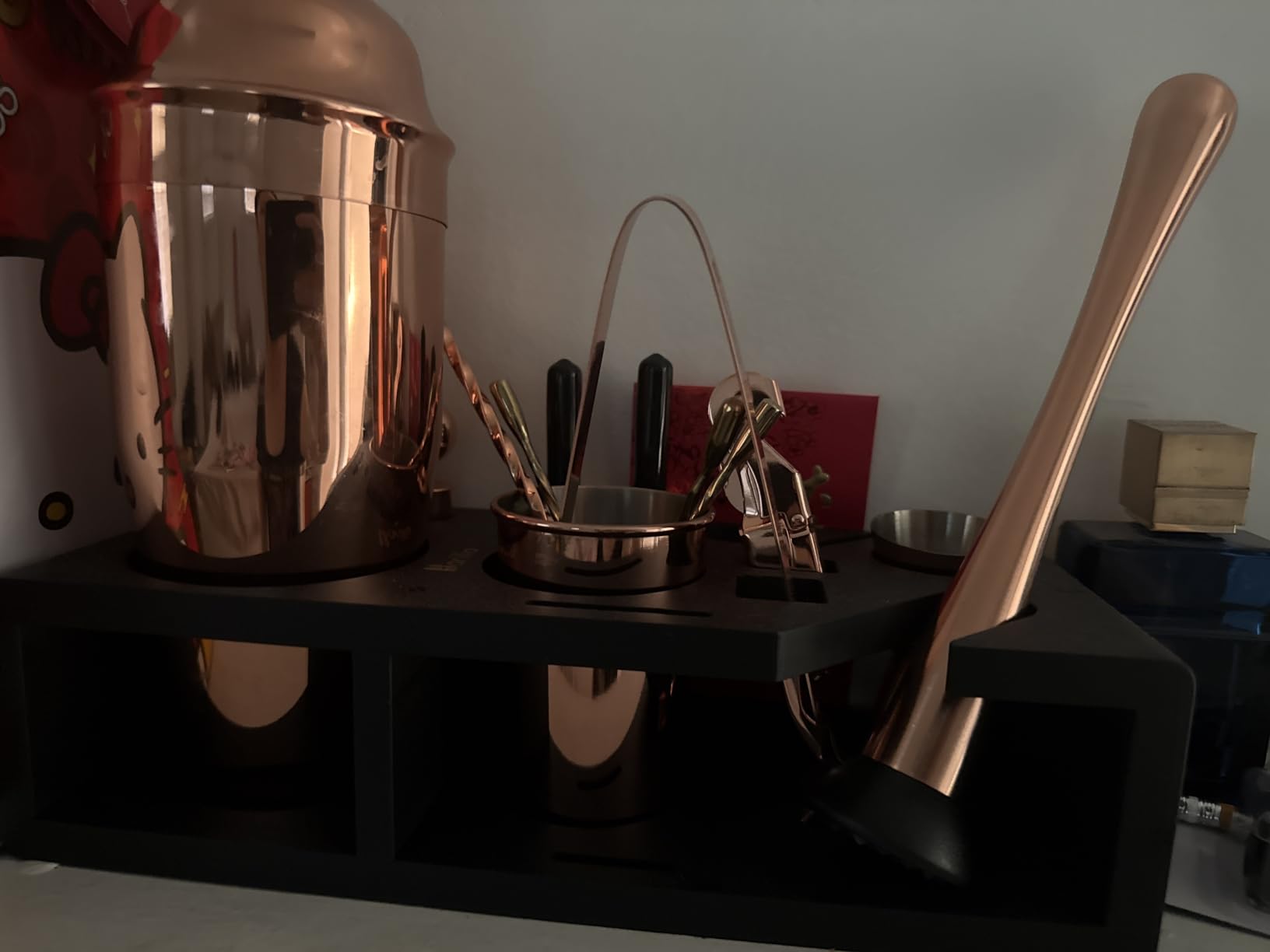 Barillio Rose Gold Bartender Kit - Stainless-Steel Cocktail Shaker Set w/Black Bamboo Stand - Mixology Bar Tools w/Drink Shaker, Mixer, Muddler for Cocktails - Home Bar Accessories - 23-Pc Bar Set customer photo 2