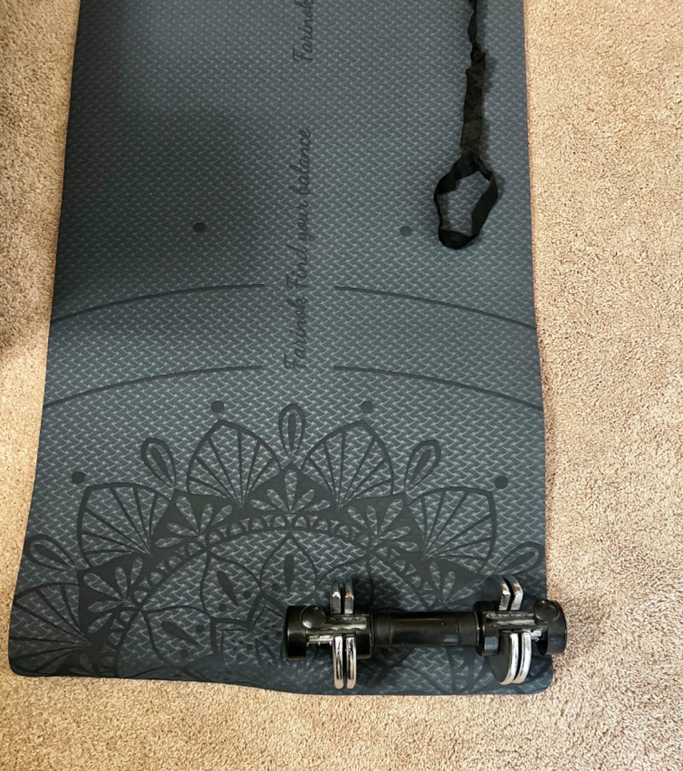 1/3 Yoga Mat Thick, Yoga Set for Beginners Include High Density Mat with Multi-loops Strap, Blocks, Booty Resistance Band Set, Door Anchor, Carring Bag & Strap customer photo 1