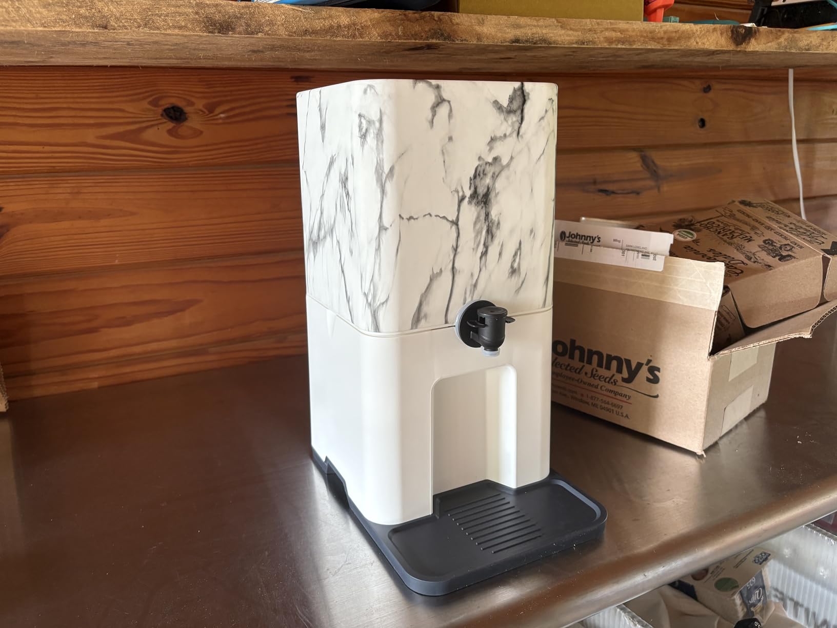 Bebly Box Drink Dispenser and Wine Dispenser - Walnut Design - Insulated, Mess Free Beverage Dispenser customer photo 1