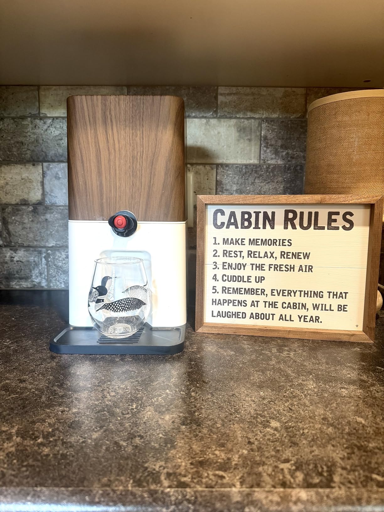 Bebly Box Drink Dispenser and Wine Dispenser - Walnut Design - Insulated, Mess Free Beverage Dispenser customer photo 2