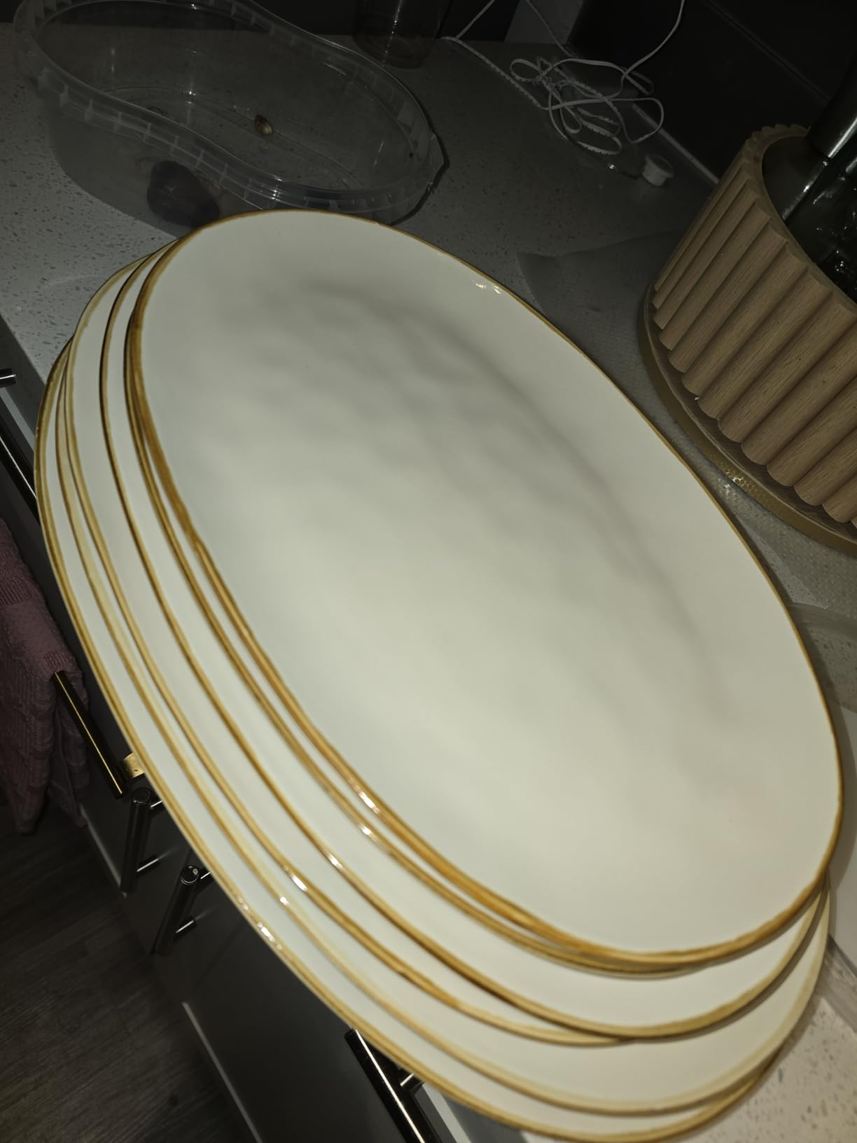 Famiware Serving Platters Set of 3 Sizes - Oval, Vanilla White customer photo 2