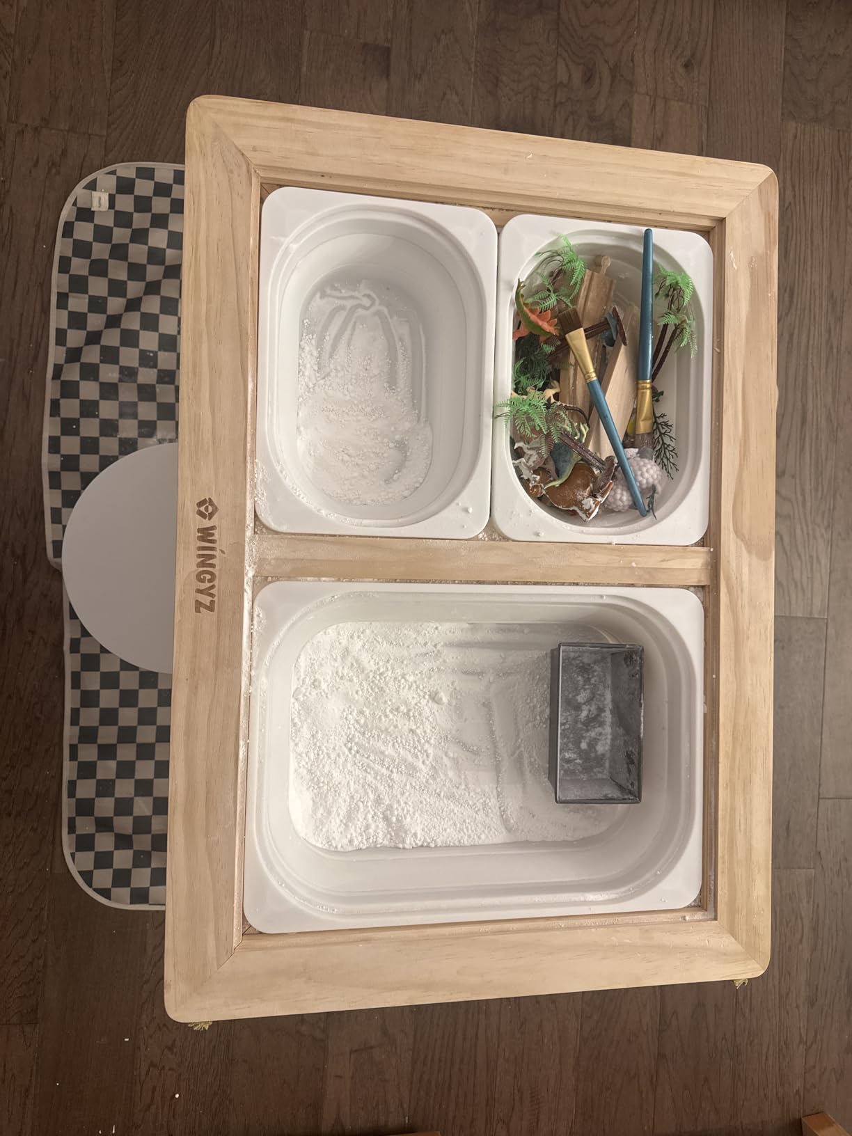 WINGYZ Sensory Table and 2 Chairs Set, Toddler Table with 3 Storage Bin FSC | Sand Water Table Graffiti Tabletop, Kids Art Table with Paper Holder, 7-in-1 Activity Table for Play Study Storage 1-8 Gifts customer photo 2